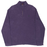 Vintage Ralph Lauren Purple Quarter Zip Sweater Size XL 1990S Made In Usa