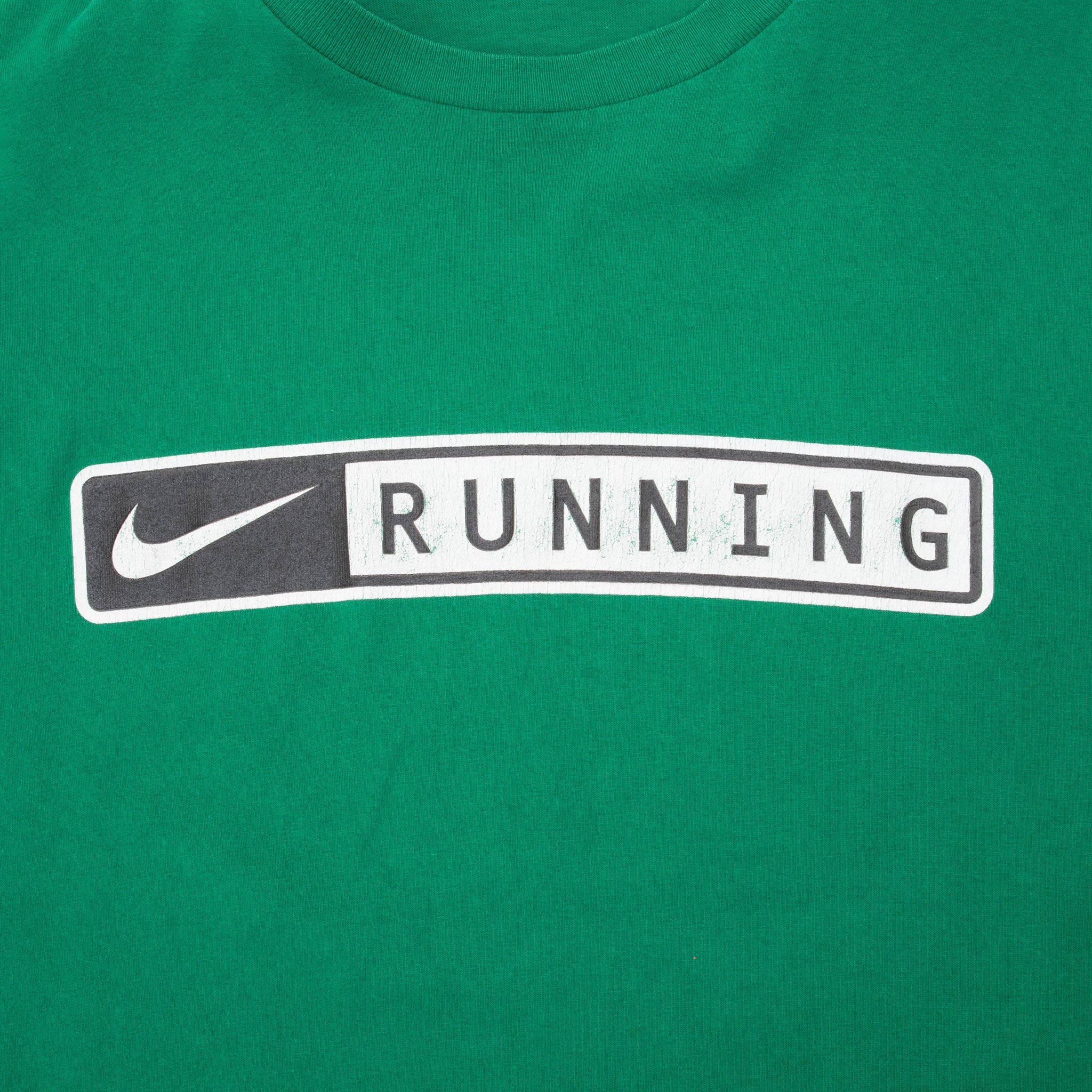 Vintage Nike Running Green Tee Shirt 1990S Size Medium Made In Usa