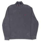 Polo Ralph Lauren Dark Grey Quarter 1/4 Zip Sweater Size Medium