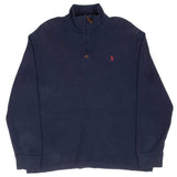 Vintage Polo Ralph Lauren Navy Blue Quarter 1/4 Zip Sweater Size Large