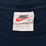 Vintage Nike Big Swoosh Blue Tee Shirt 1990S Size Medium Made In Usa