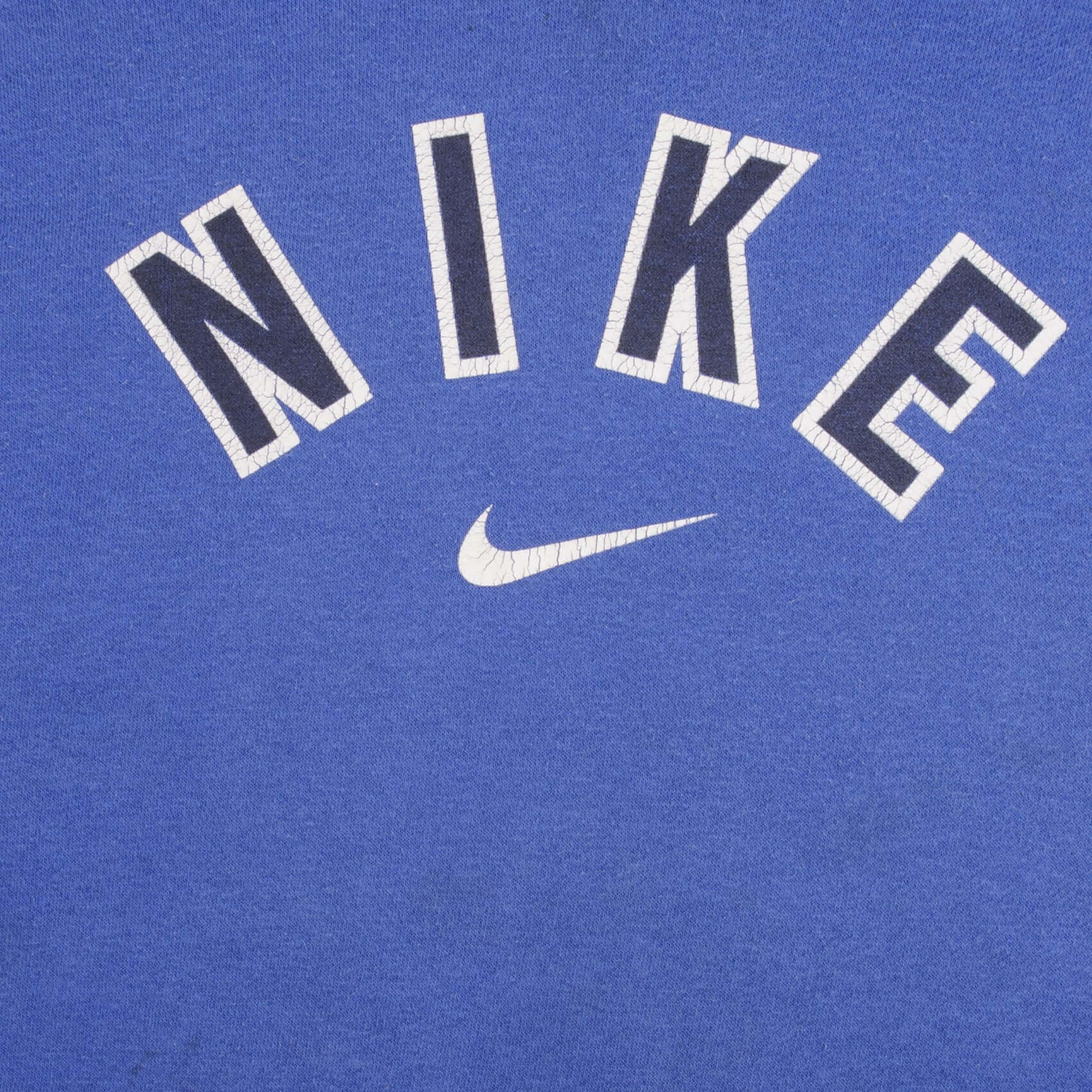 Vintage Nike Spellout Center Swoosh Blue Hoodie Sweatshirt 2000S Size XL