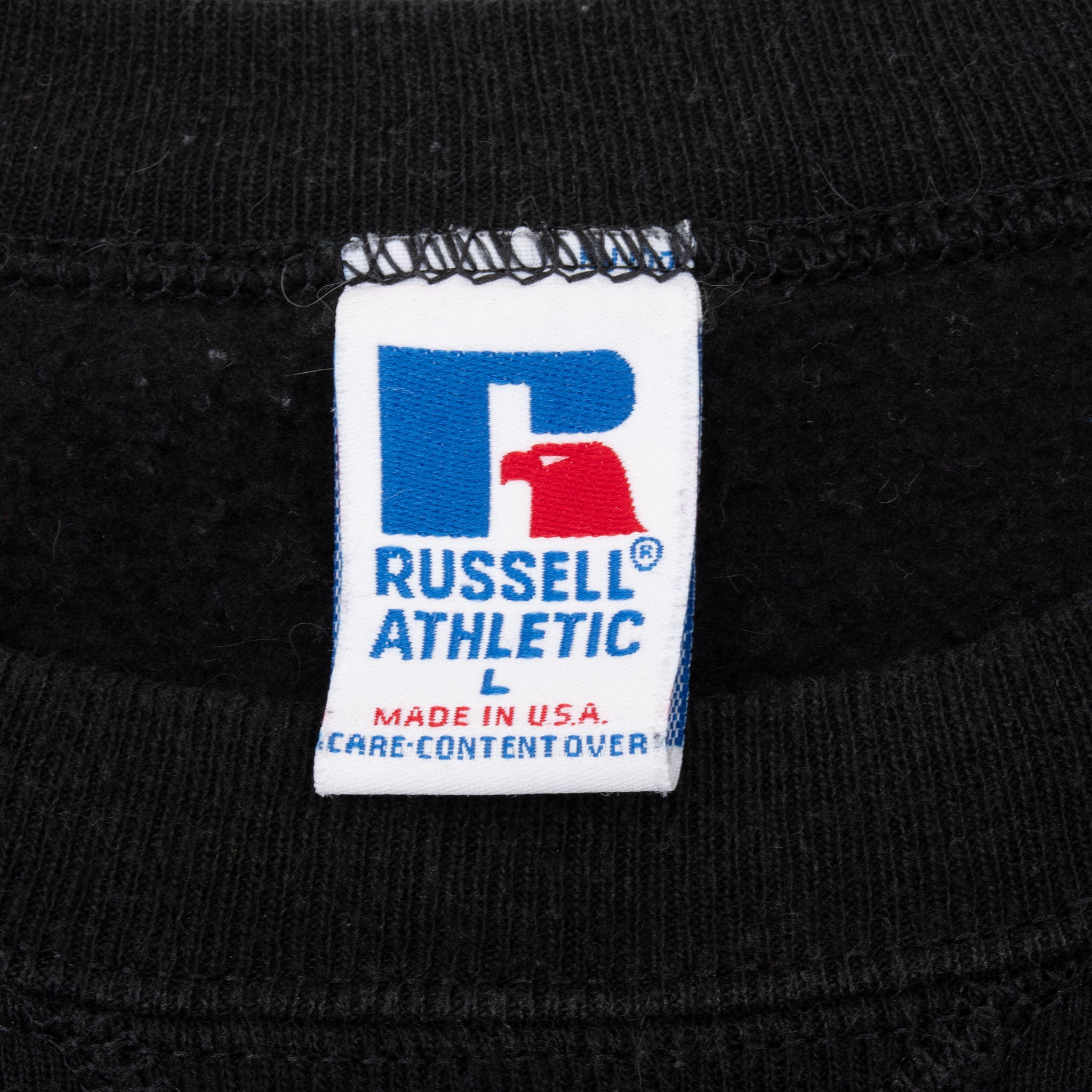 Vintage Russell Athletic Black Blank Sweatshirt 1990S Size Large Made In Usa