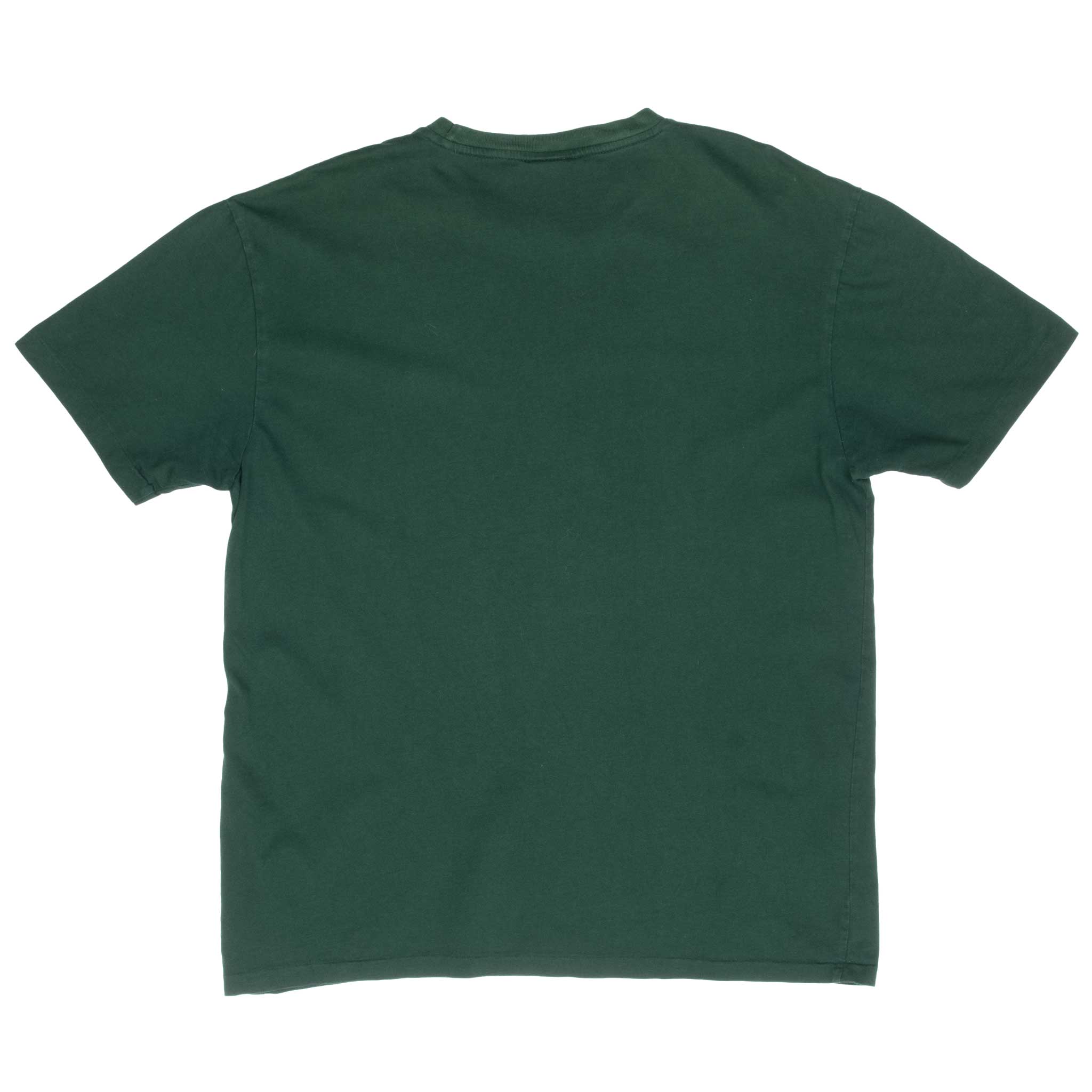 Vintage Polo Ralph Lauren Green Classic Tee Shirt 1990S Size Medium With Single Stitch Sleeves