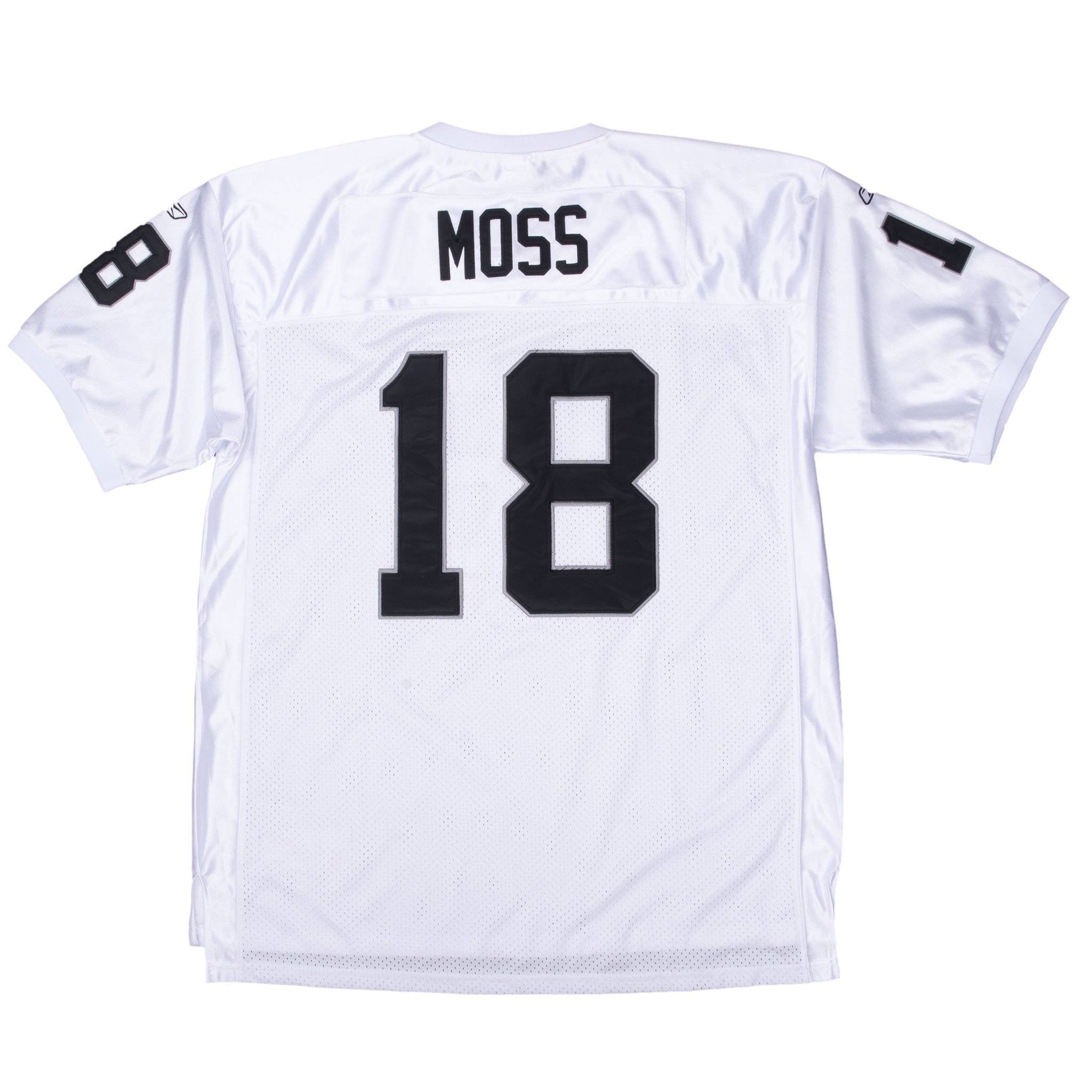 Vintage Nfl Oakland Raiders Moss #18 Reebok Jersey 2000S Size 56 Deadstock