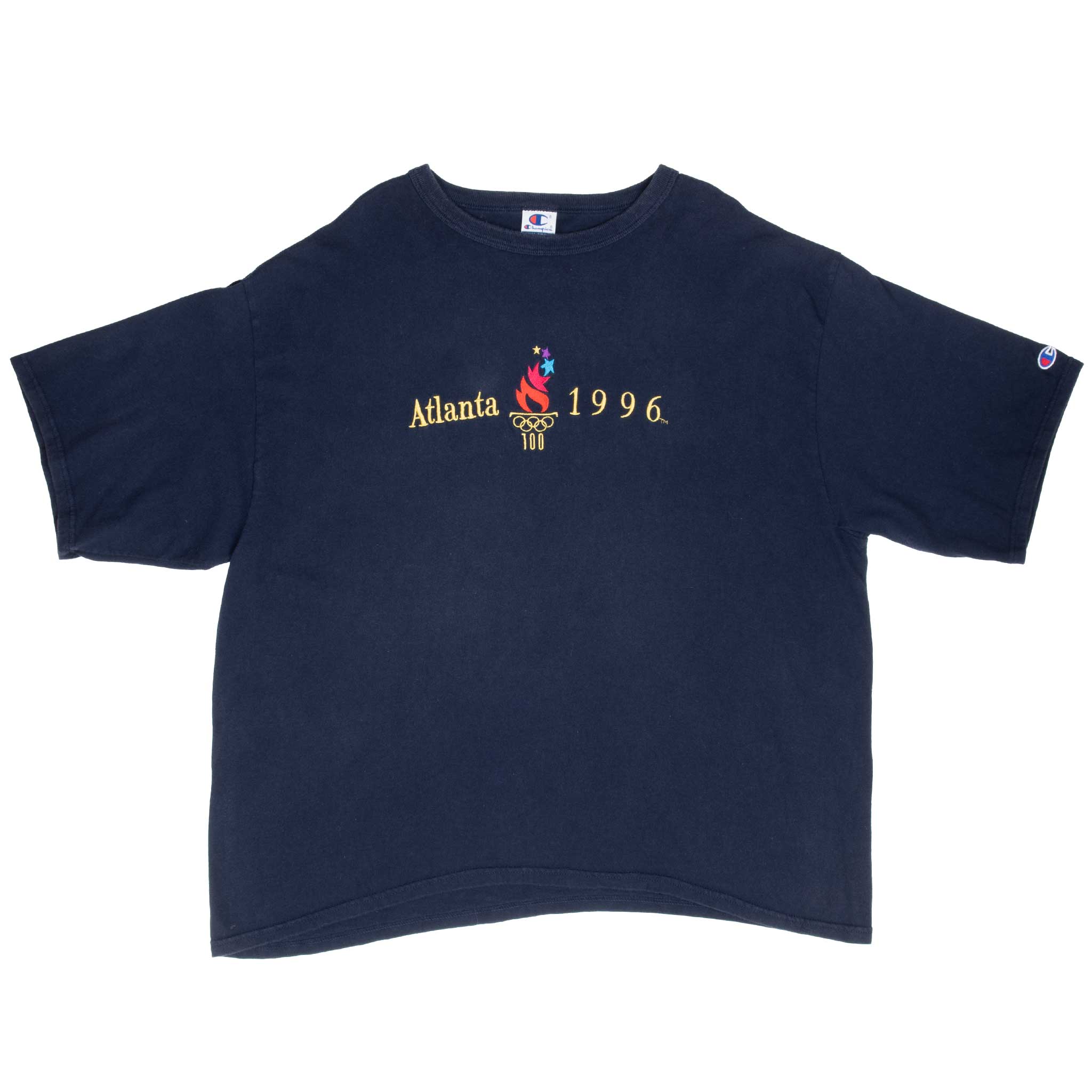 Vintage Champion Atlanta Olympics 1996 Embroidered Tee Shirt Size 2XL