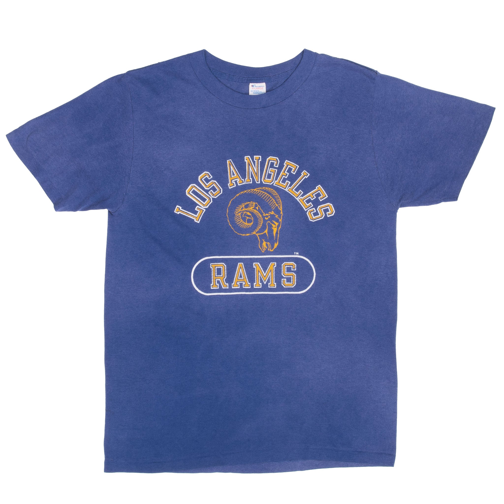 Vintage Nfl Los Angeles Rams Champion Tee Shirt 1980S Medium Made In Usa With Single Stitch Sleeves