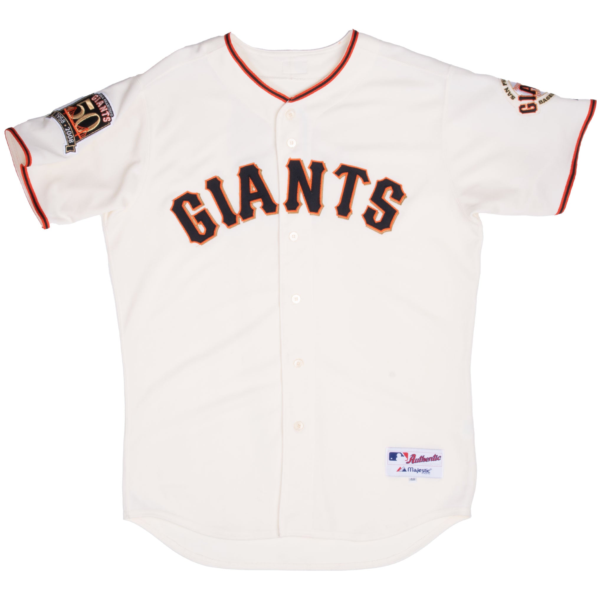 Vintage Mlb San Francisco Giants 50Th Anniversary 1958-2008 Majestic Jersey Size 48