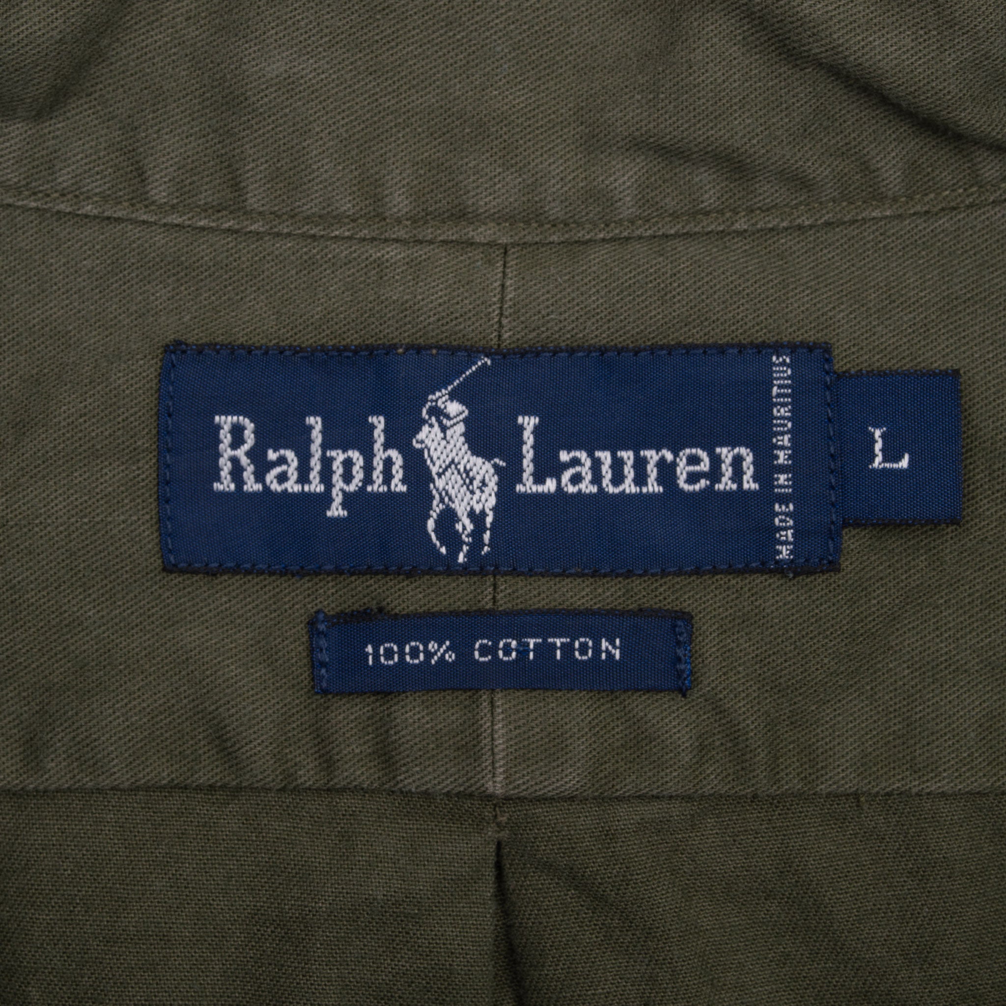 Vintage Ralph Lauren Olive Green Shirt 1990S Size Large