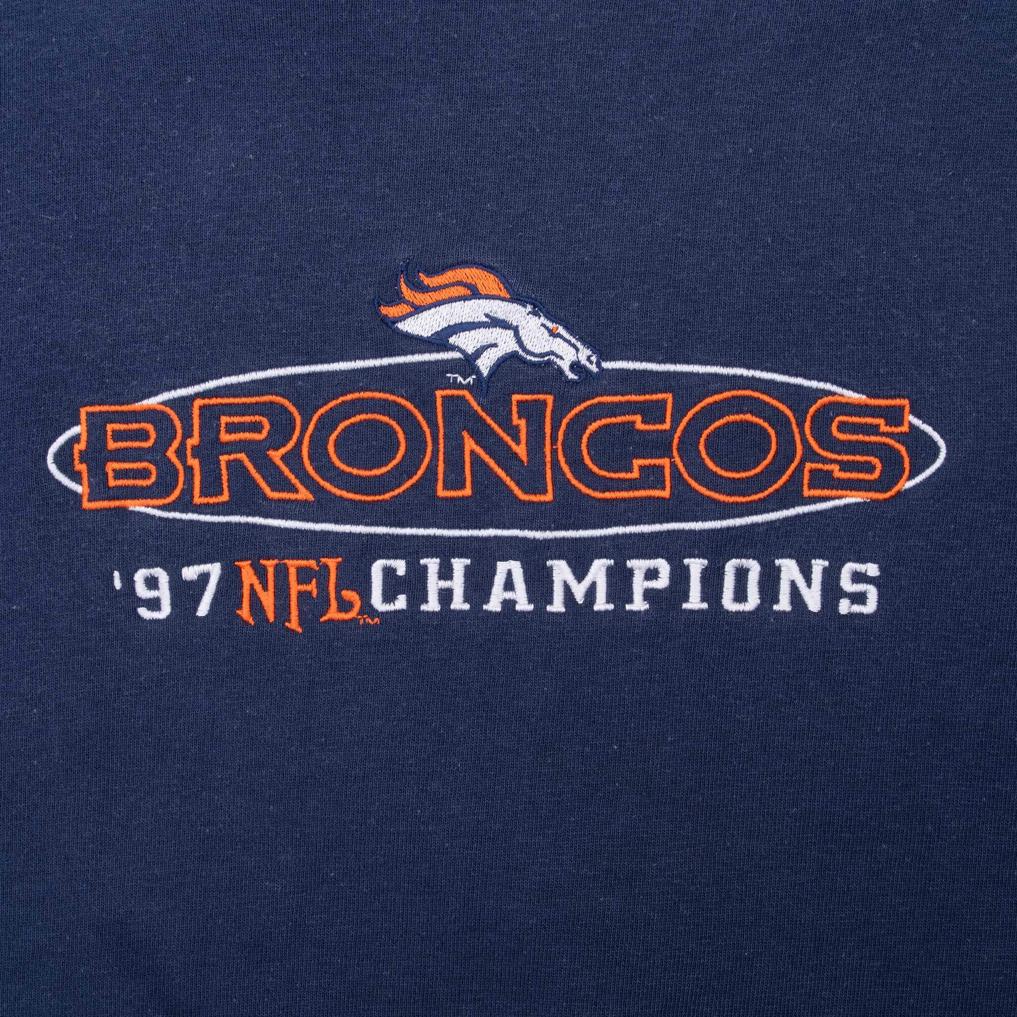 Vintage Nfl Denver Broncos 1997 Champions Embroidered Sweatshirt Size XL