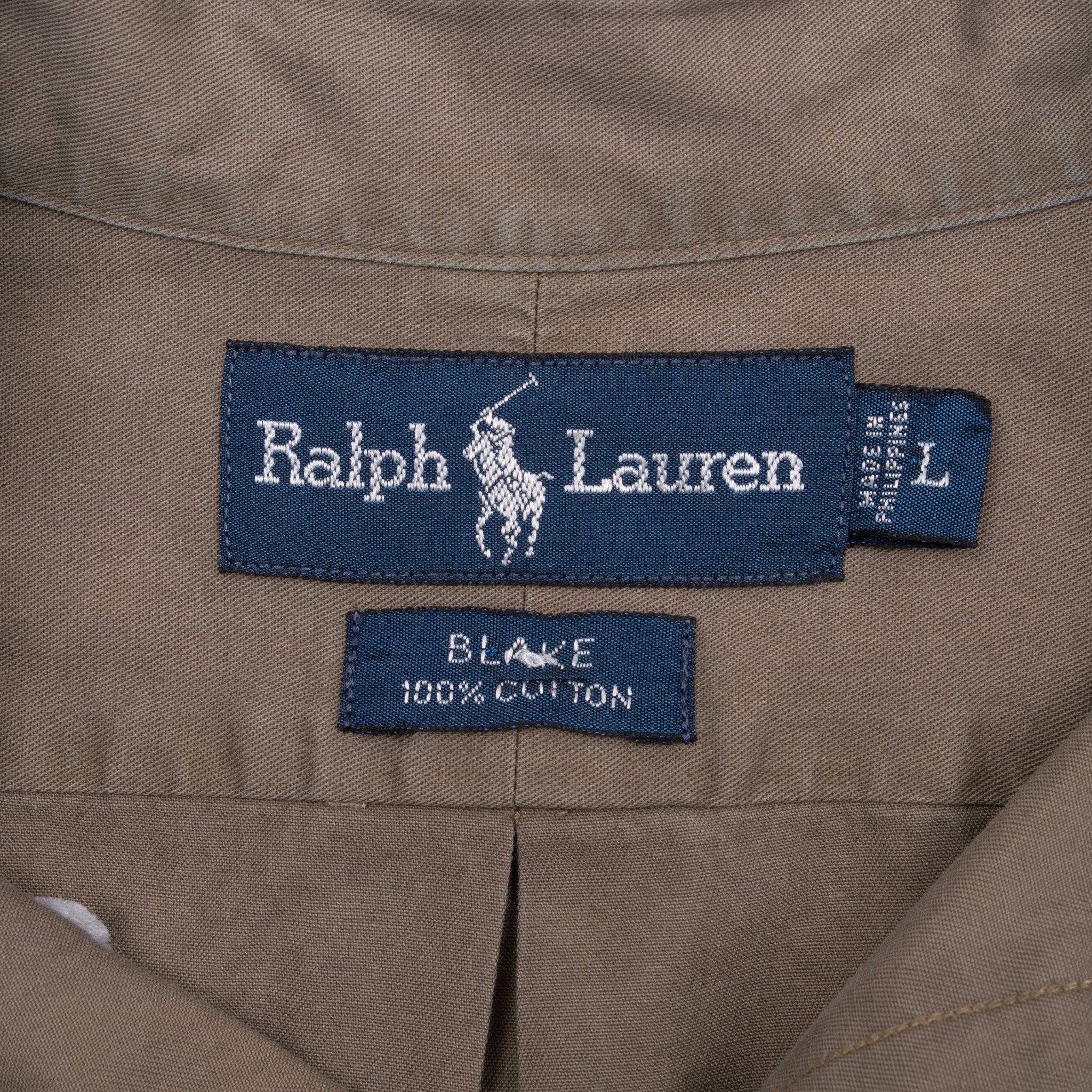 Vintage Ralph Lauren Grey Brown Shirt 1990S Size Large