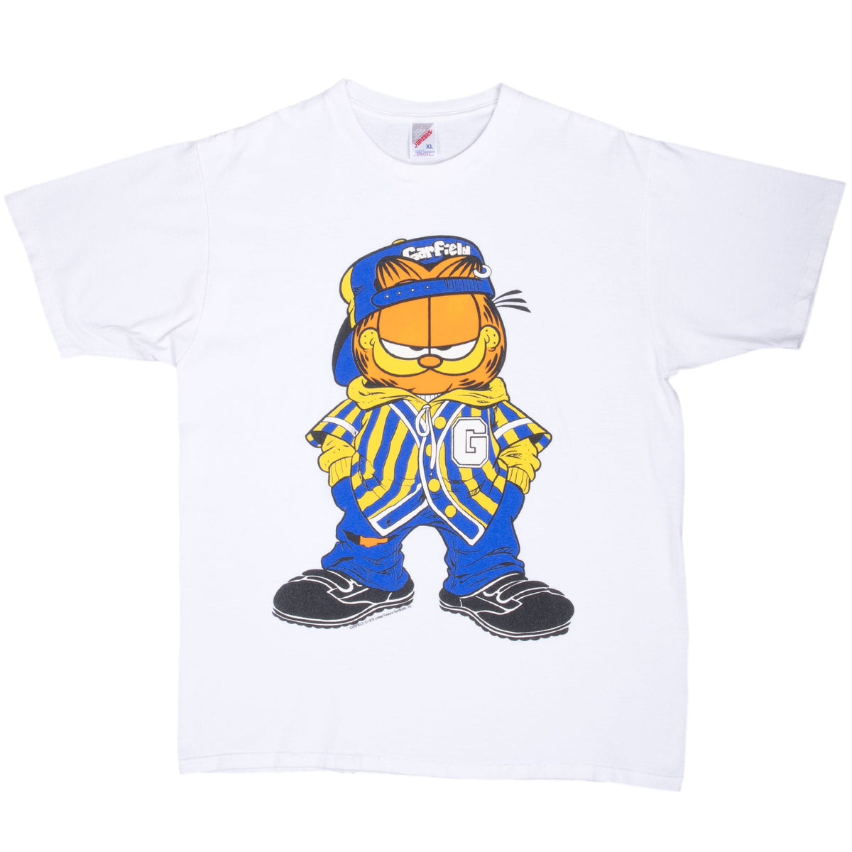 Vintage Garfield White T-Shirt 1990s Size XL Made in USA