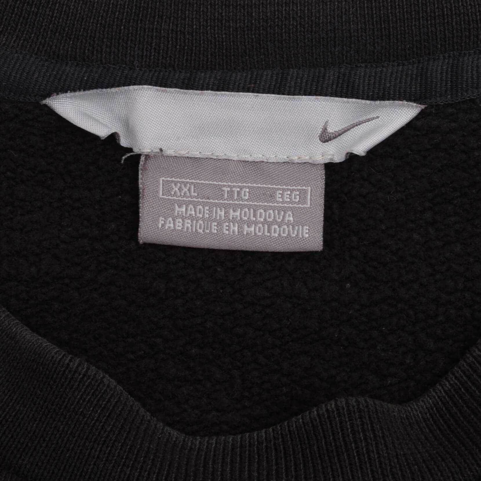 Vintage Black Nike Classic Small Swoosh Sweatshirt 2000s Size 2XL