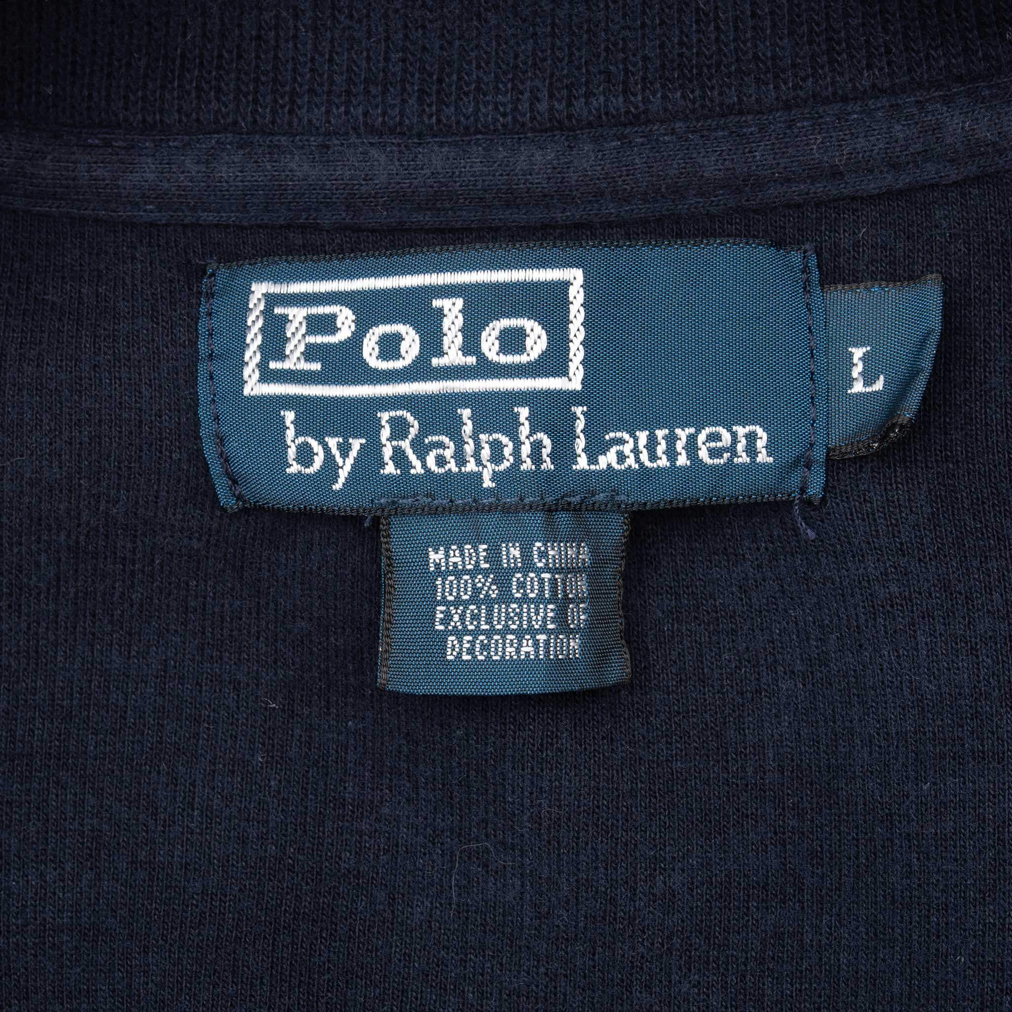 Vintage Polo Ralph Lauren Blue Quarter 1/4 Zip Sweater 1990S Size Large
