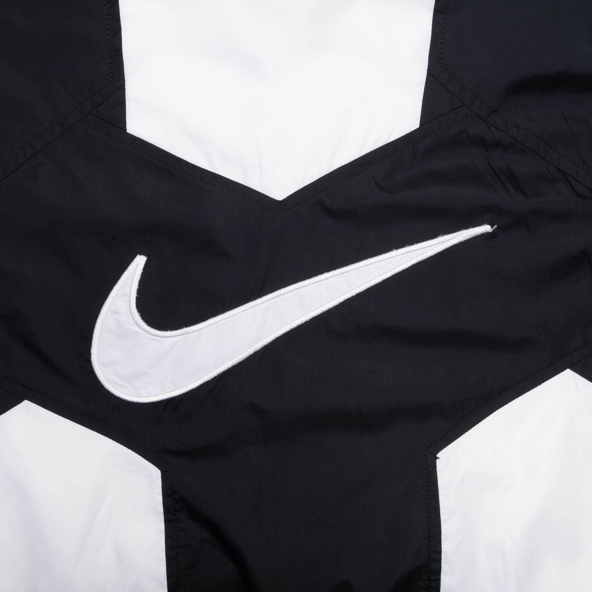 Vintage Nike Black And White Big Swoosh Windbreaker Jacket 1990S Size Small Women