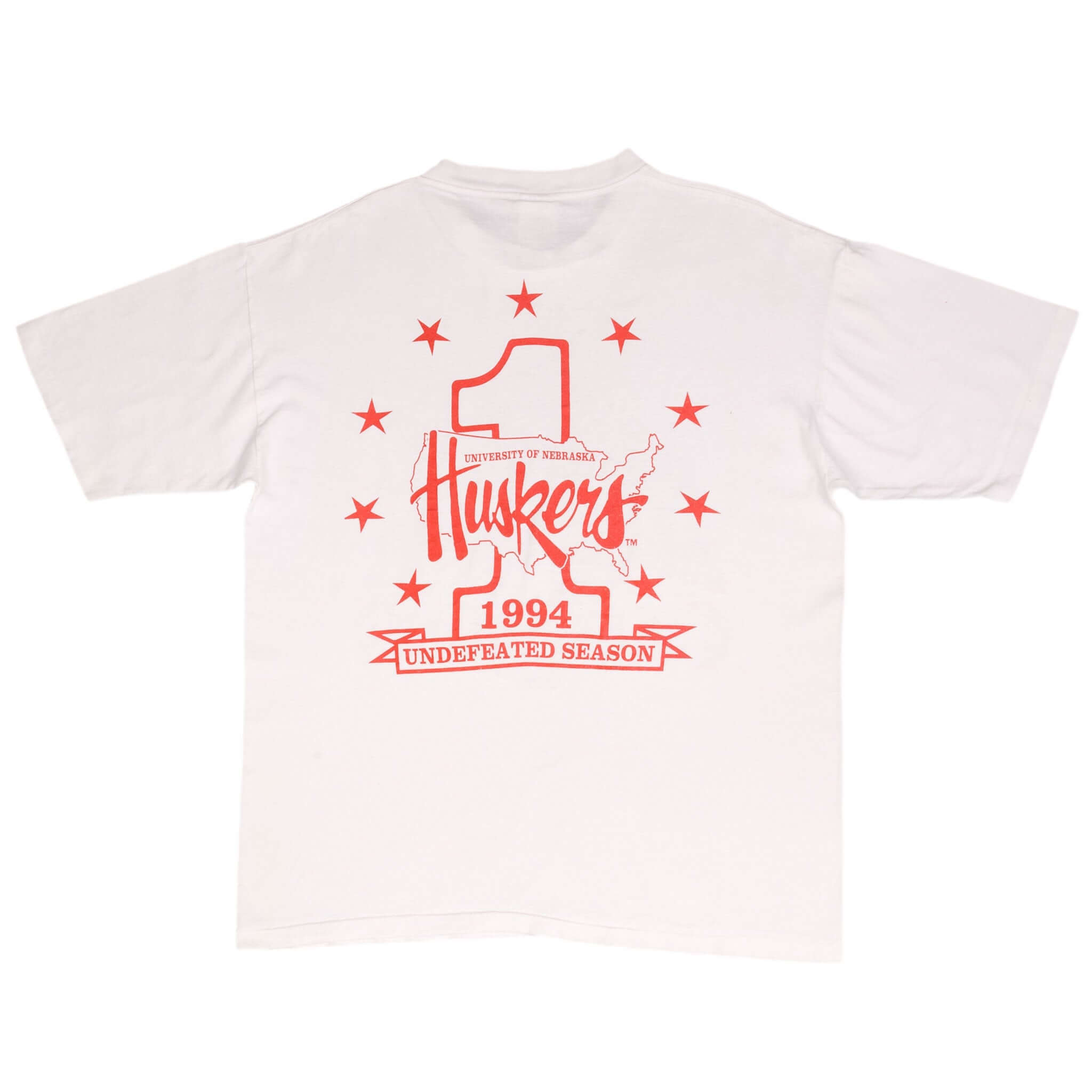 Vintage Ncaa Nebraska Huskers Champions 1994 Tee Shirt Size XL Made In USA With Single Stitch Sleeves