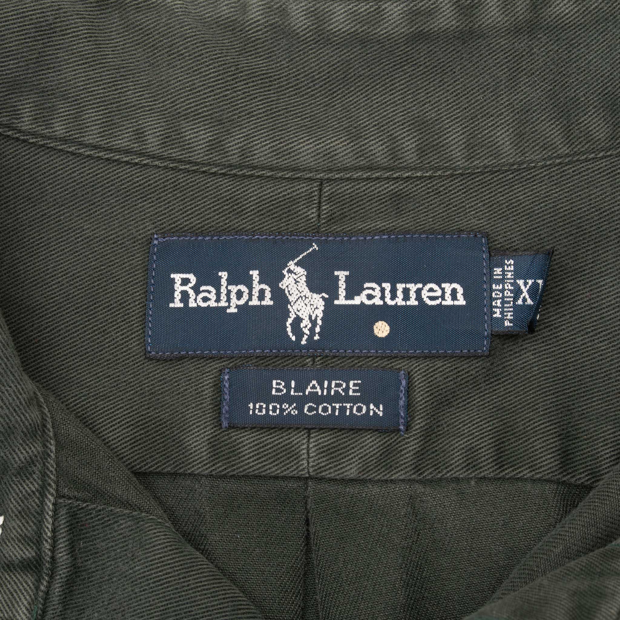 Vintage Ralph Lauren Green Shirt 1990S Size XL