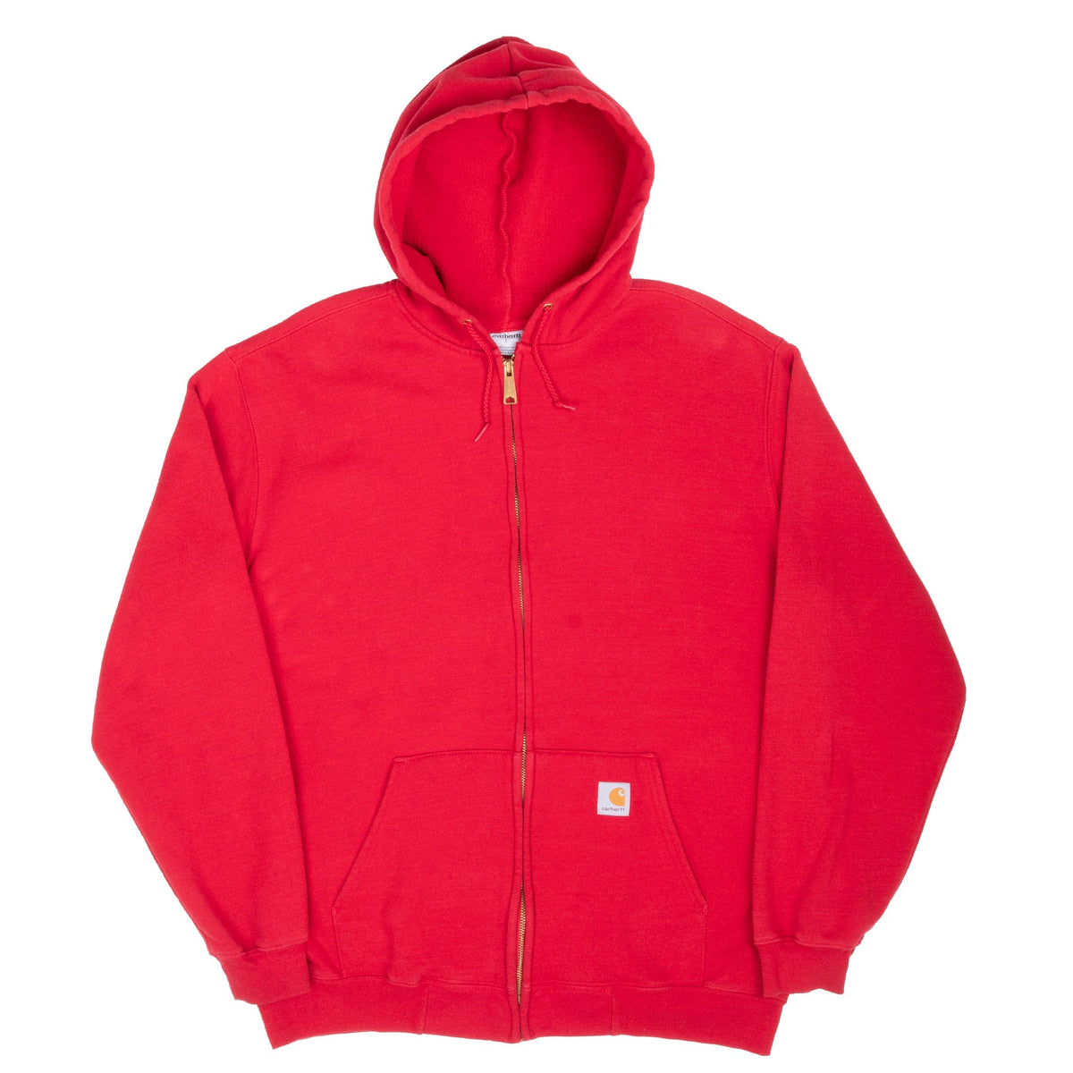 Vintage Carhartt Full Zip Red Hoodie Sweatshirt Size Large