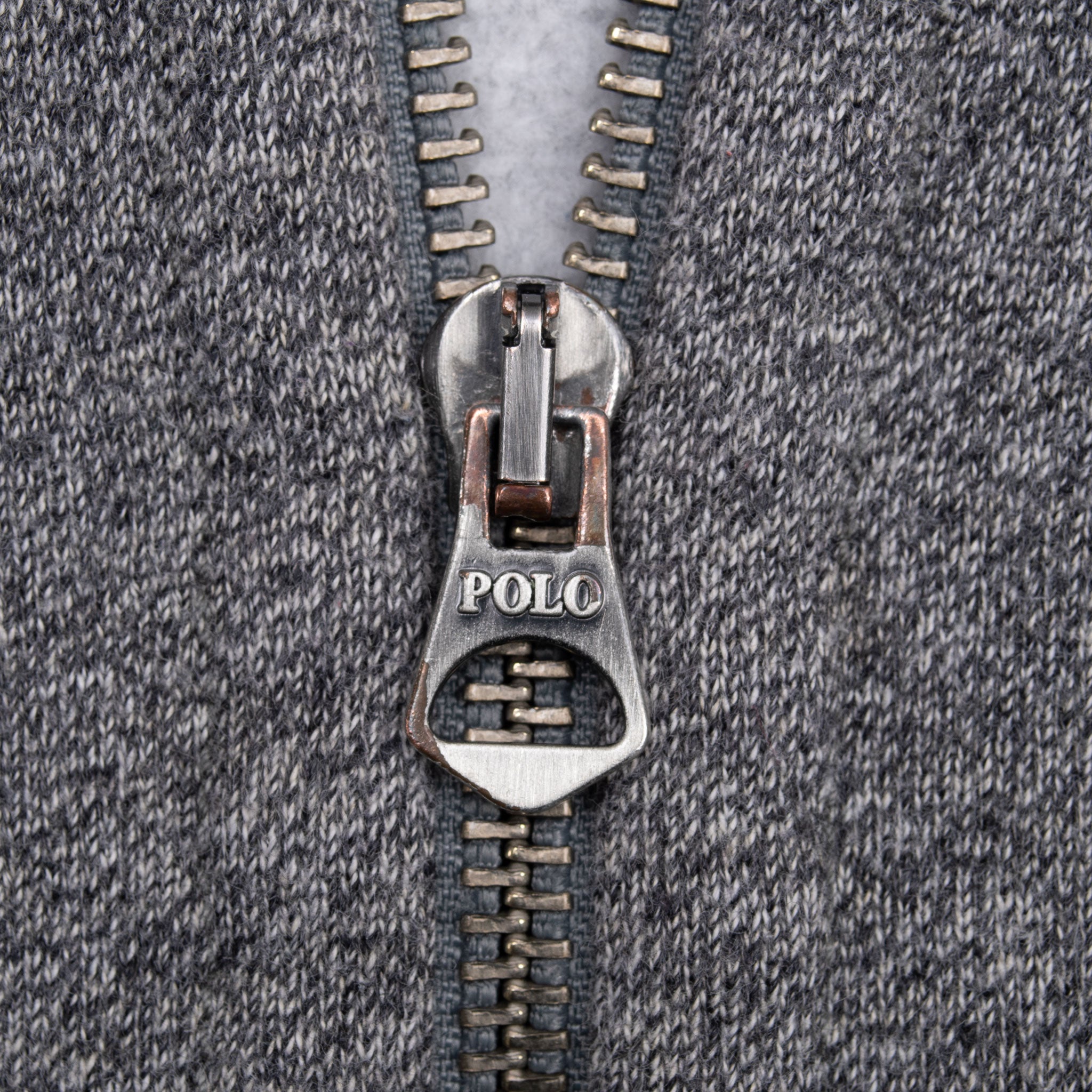 Vintage Ralph Lauren Full Zip Classic Grey Hoodie Sweatshirt Size Large