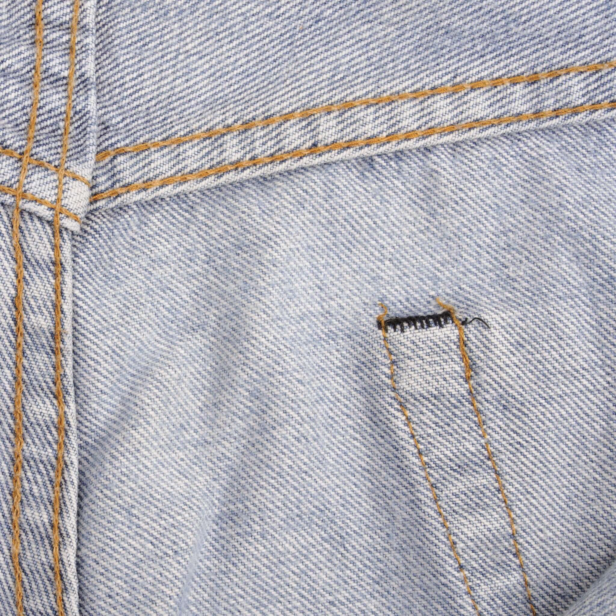 Beautiful Indigo Levis 501 Jeans with Selvedge Redline 1970S Made in USA. Amazing Wash with a light blue wash with some light whiskers. Size Tags is 42X33 Actual Size is 40X30 Back Button #6