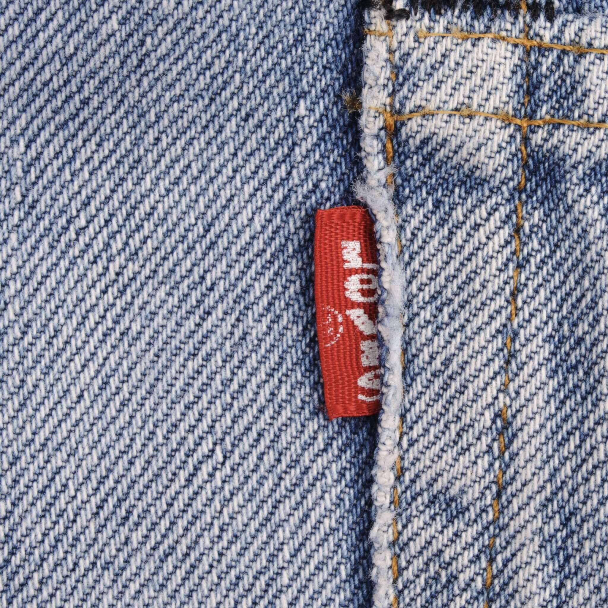 Beautiful Indigo Levis 501 Jeans with Selvedge Redline 1970S Made in USA. Amazing Wash with a light blue wash with some light whiskers. Size Tags is 42X33 Actual Size is 40X30 Back Button #6