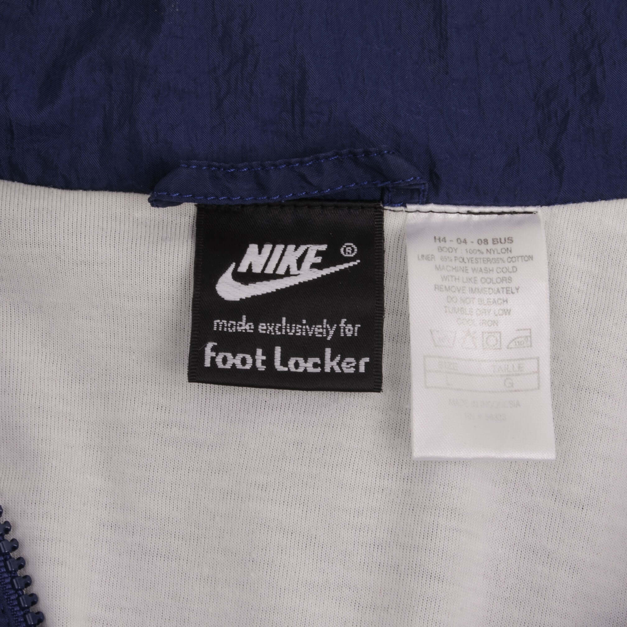 Vintage Nike Air For Foot Locker Windbreaker Nylon Navy Blue Jacket 1990S Size Large