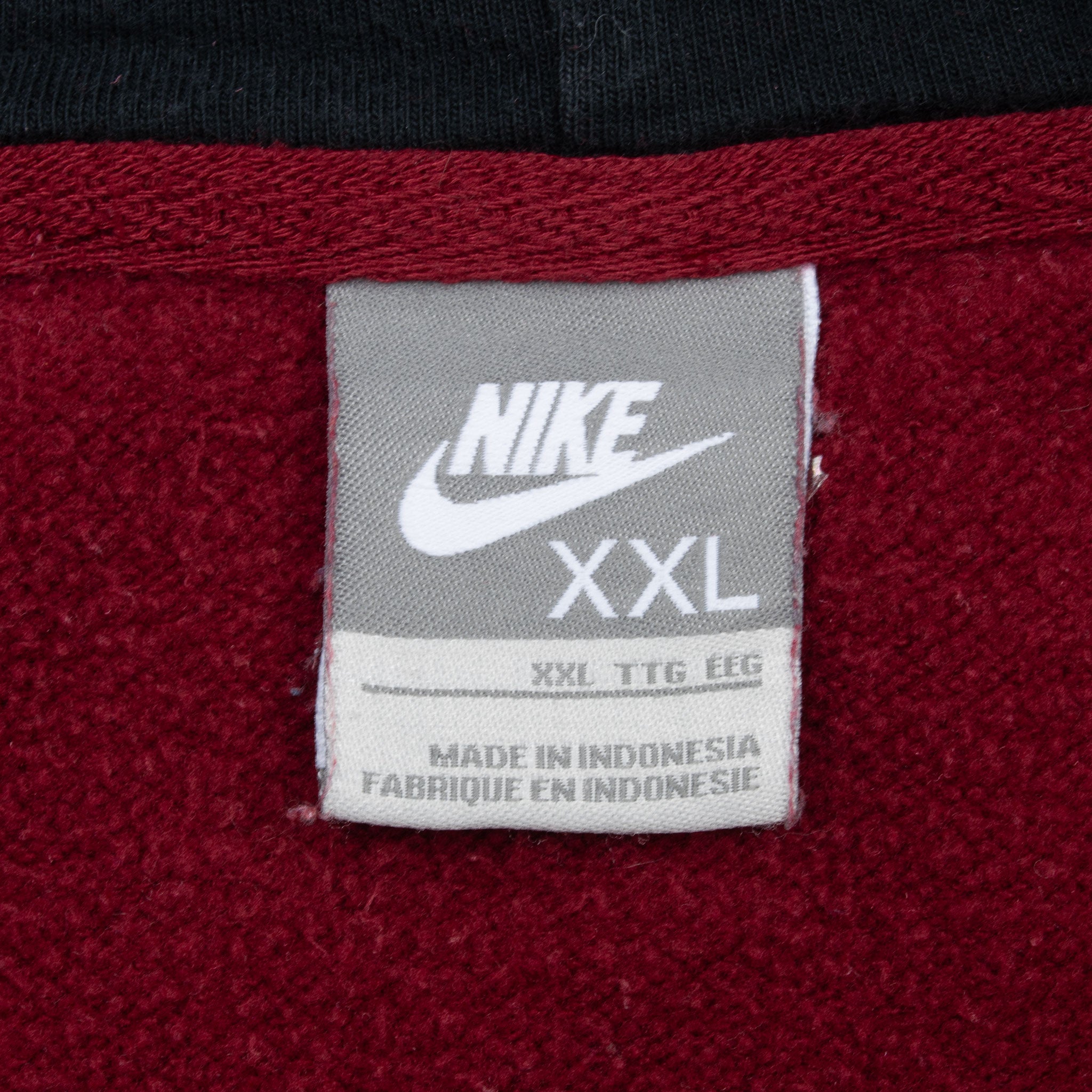 Vintage Nike Classic Swoosh Red Burgundy Sweatshirt 2000S Size 2XL