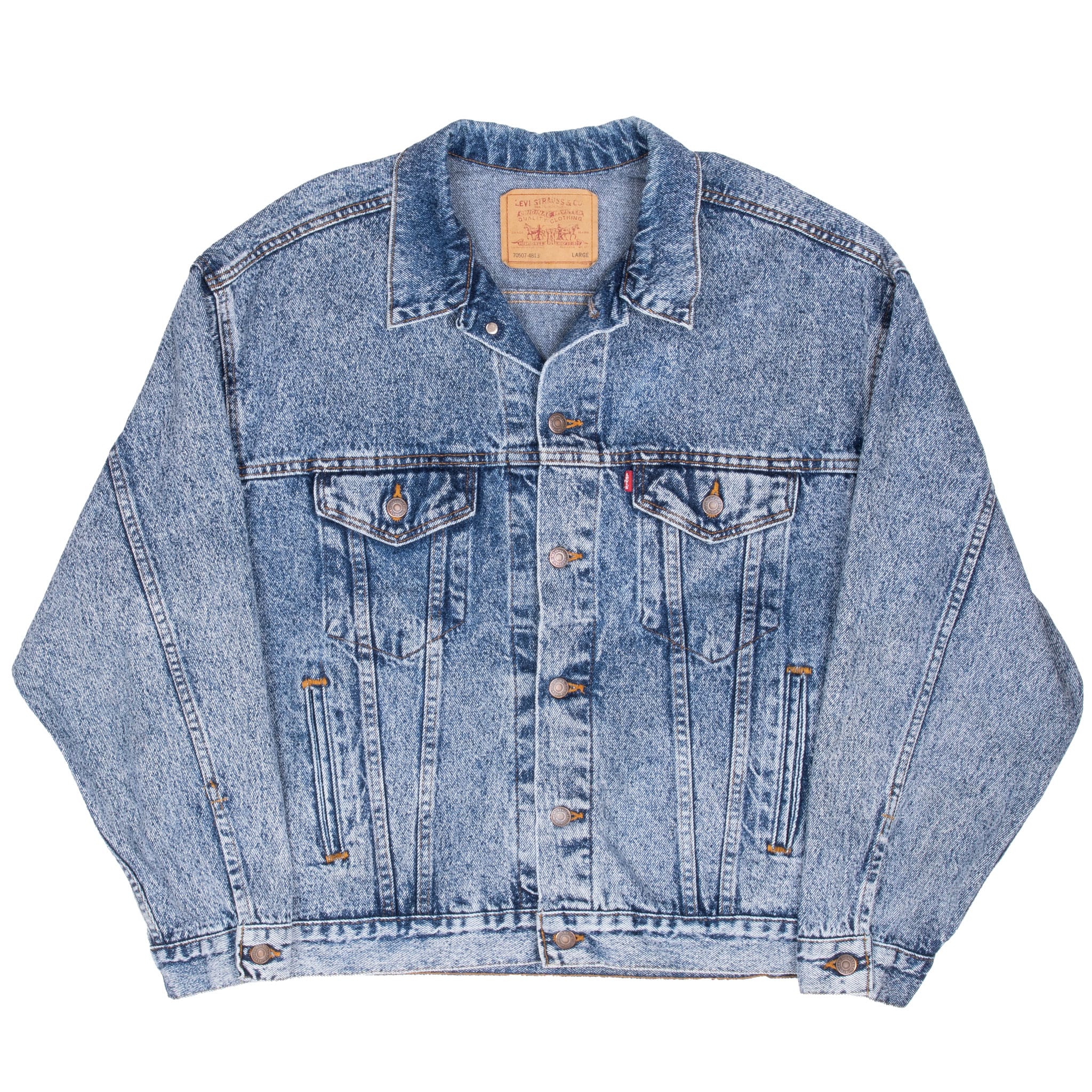 Vintage Levi's Type III Acid-Wash Denim Jacket 4-Pocket 70507-4813 1980s Size Large Made in USA
