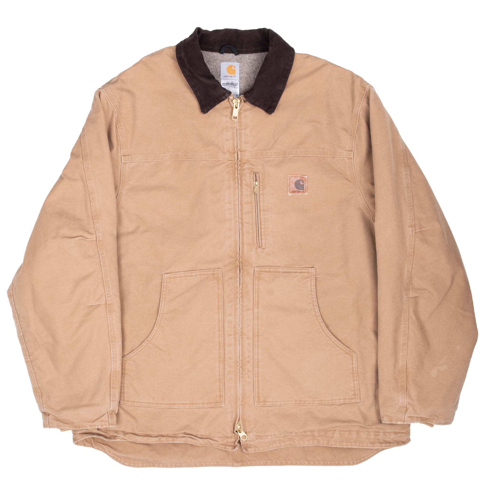 Vintage Carhartt Brown Sandstone Ridge Sherpa-Lined Coat C61CML Size 2XL Tall