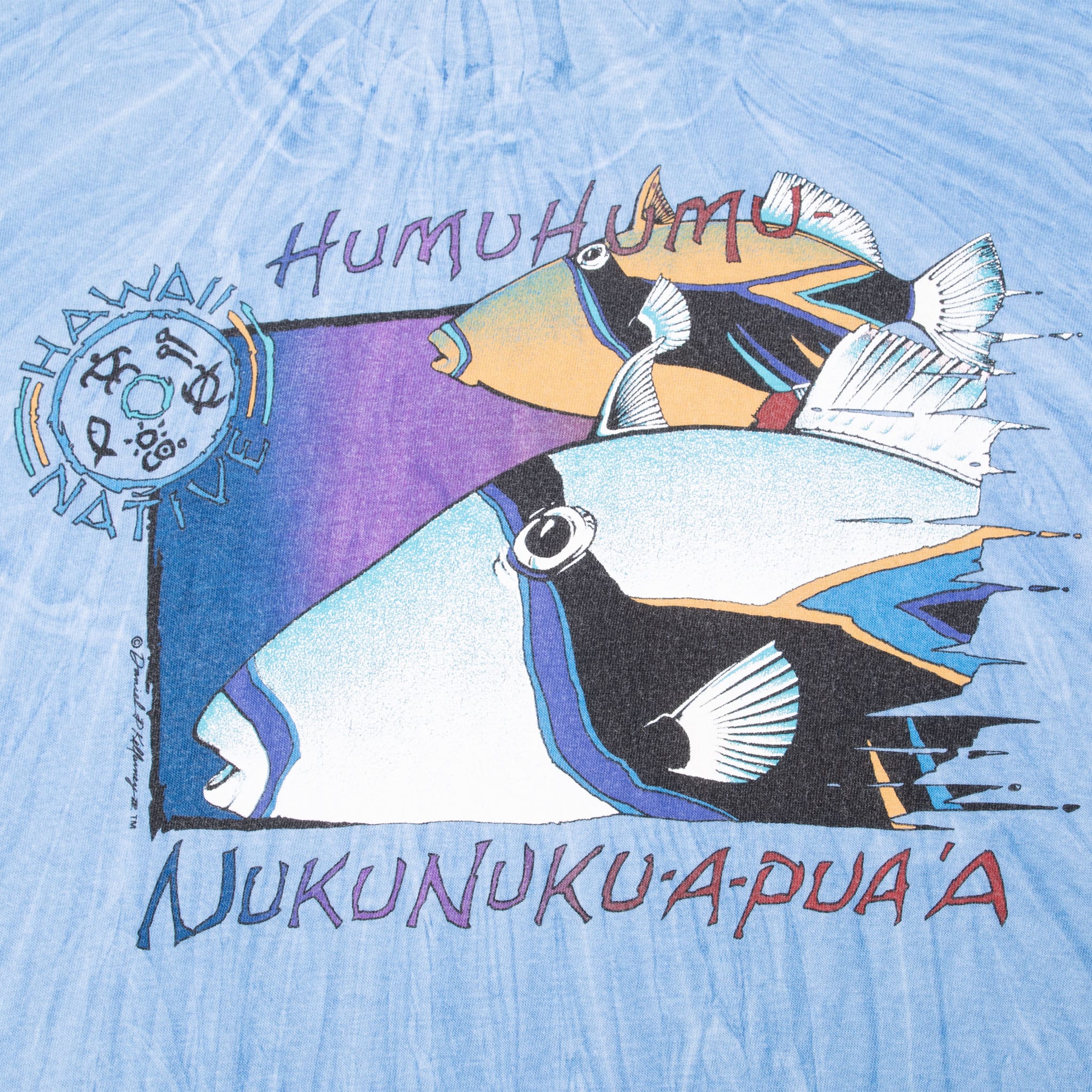 Vintage Crazy Shirts Hawaii Native Humuhumunukunukuapua'a Tie-Dye T-Shirt Size Large Made in USA