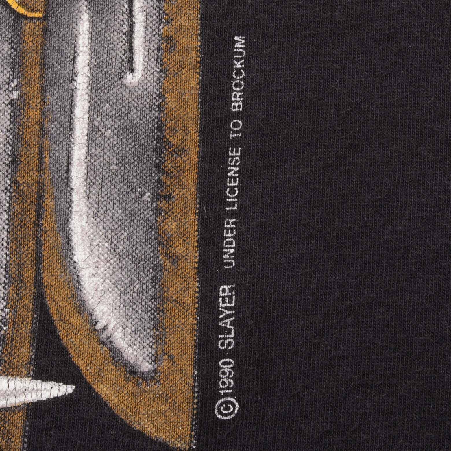 Vintage Slayer European Tour 1990 Tee Shirt Size Large With Single Stitch Sleeves