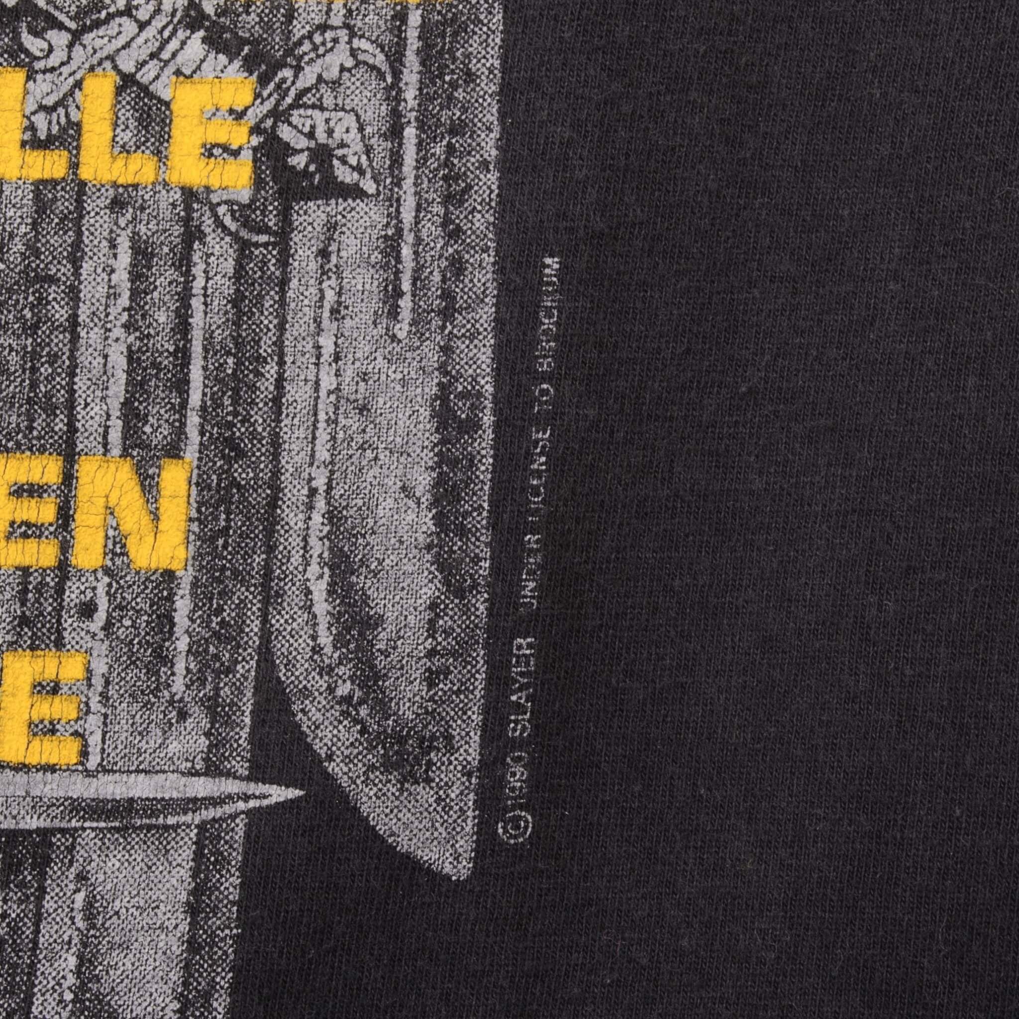 Vintage Slayer European Tour 1990 Tee Shirt Size Large With Single Stitch Sleeves