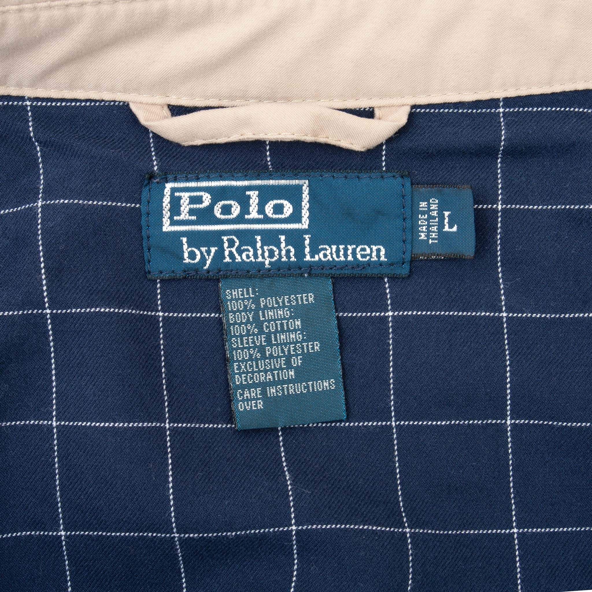 Vintage Polo Ralph Lauren Beige Harrington Golf Jacket 1990S Size Large