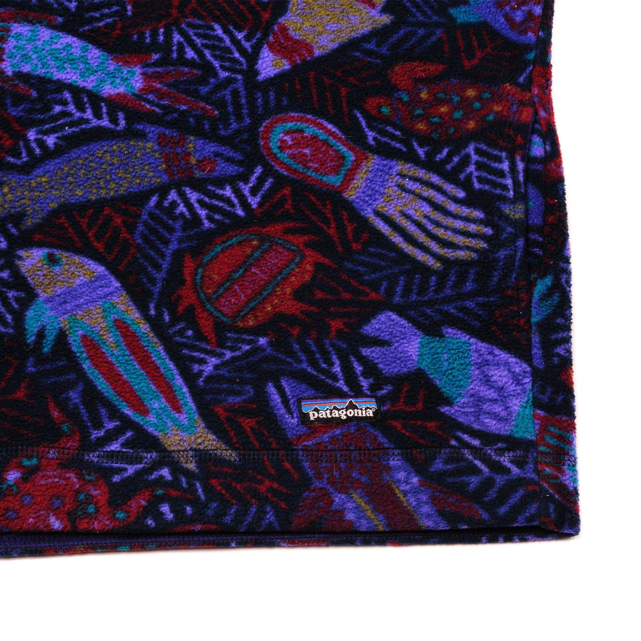 VINTAGE PATAGONIA SEA CREATURE FLEECE QUARTER ZIP SWEATSHIRT 1990s SIZE LARGE MADE IN USA