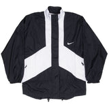 Vintage Nike Black And White Big Swoosh Windbreaker Jacket 1990S Size Small Women