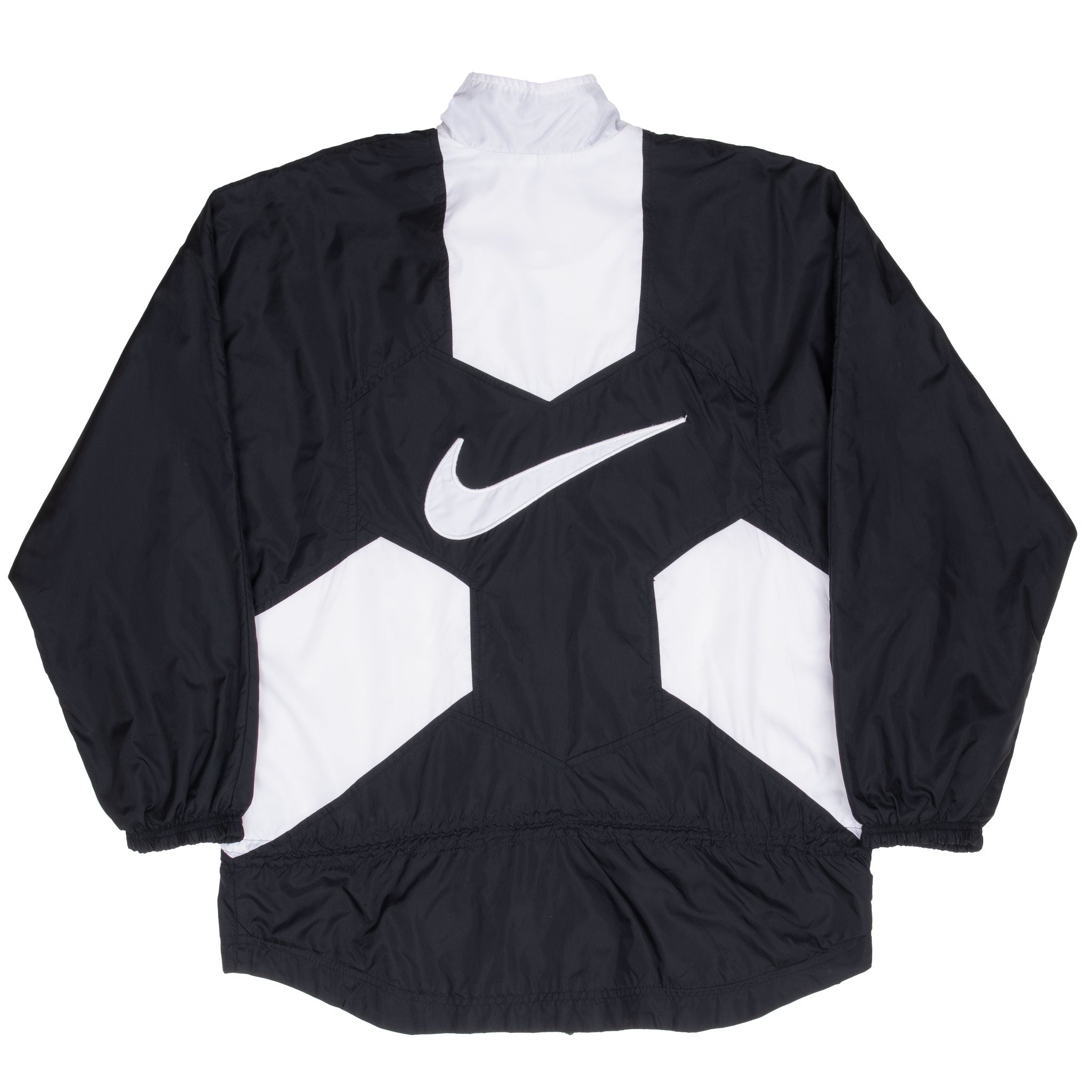 Vintage Nike Black And White Big Swoosh Windbreaker Jacket 1990S Size Small Women