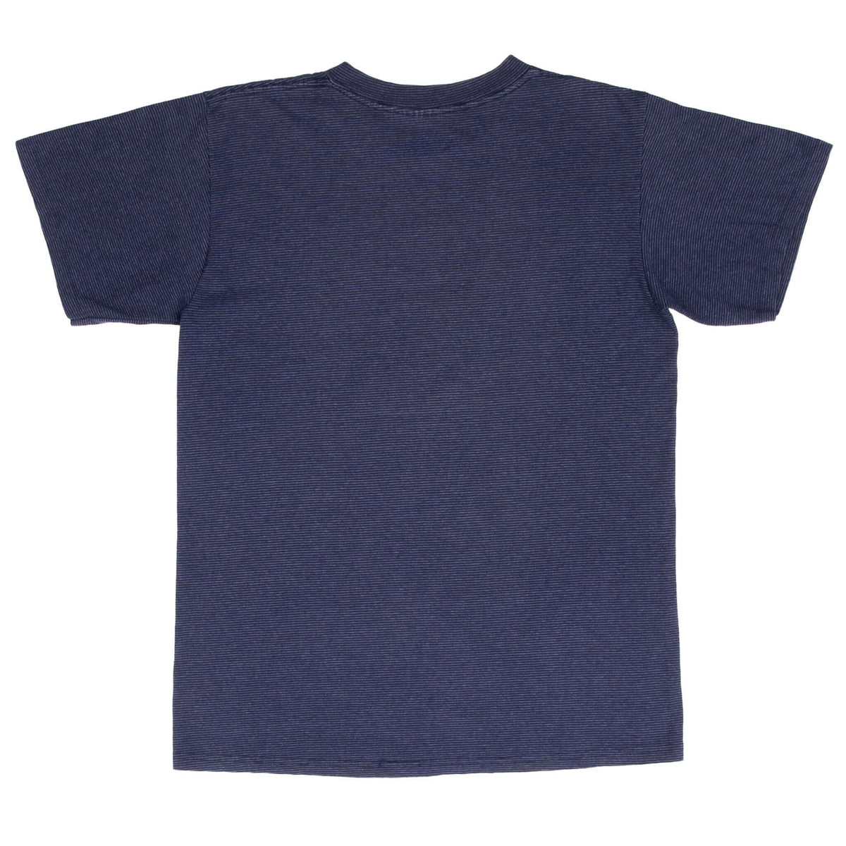 Plain back of navy striped Atlanta Braves short-sleeve T-shirt