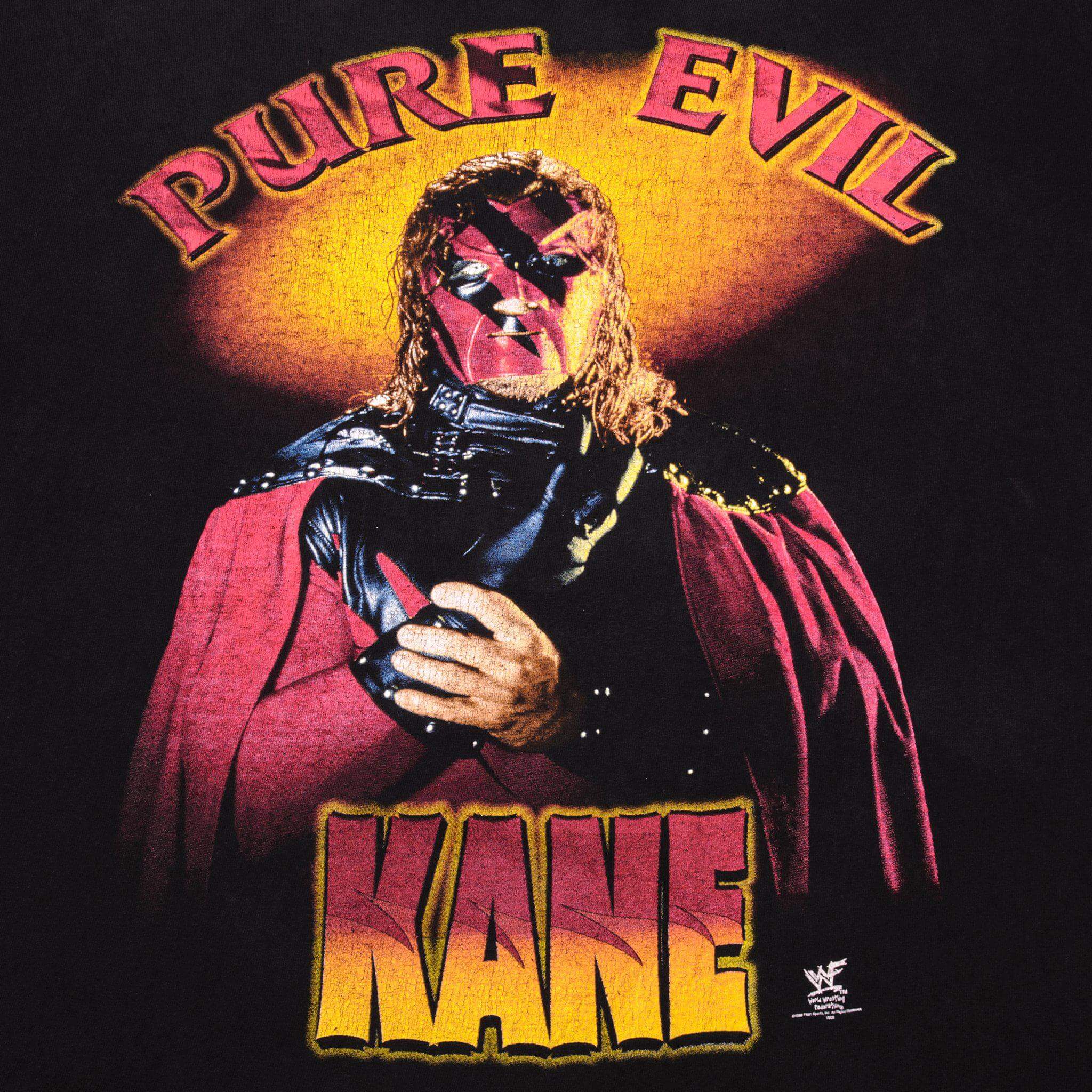 VINTAGE WWF PURE EVIL KANE TEE SHIRT 1992 SIZE XL