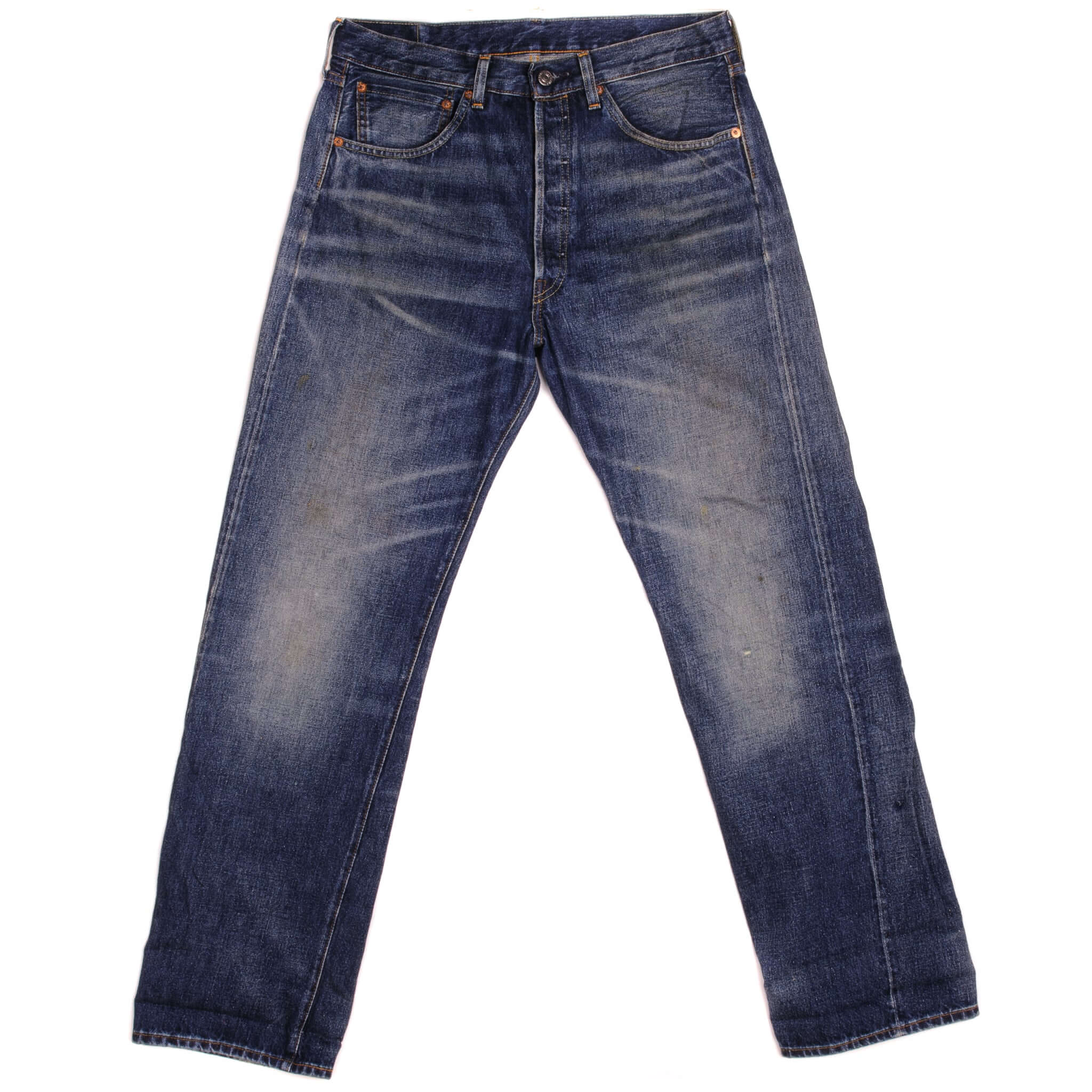 Beautiful Indigo Levis 501 Z XX Jeans With Single Stitch, Hidden Rivet and Selvedge Made in Japan with Dark Blue Wash. Size 32X32