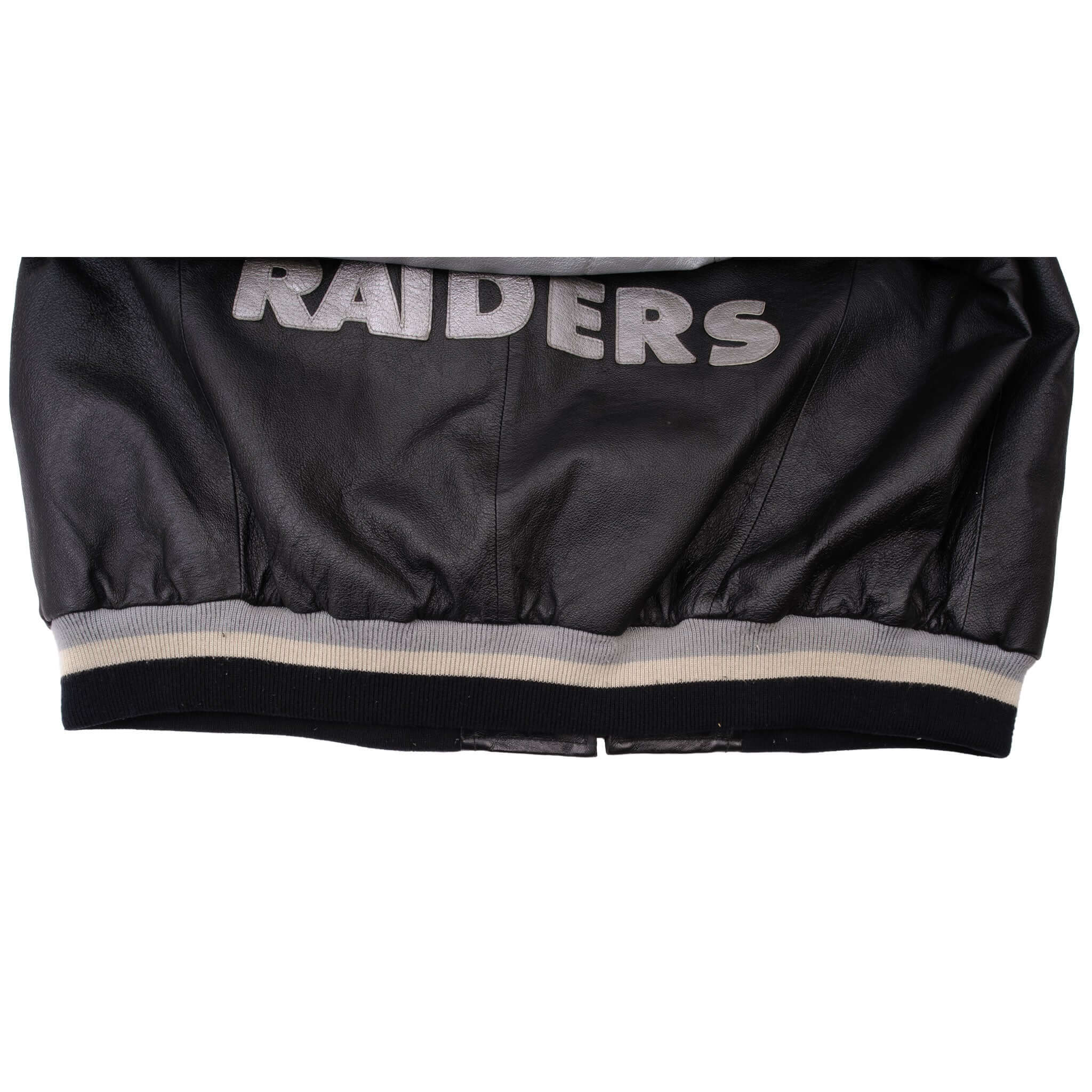 Vintage NFL Los Angeles Raiders Leather Jacket 1990S Size 2XL