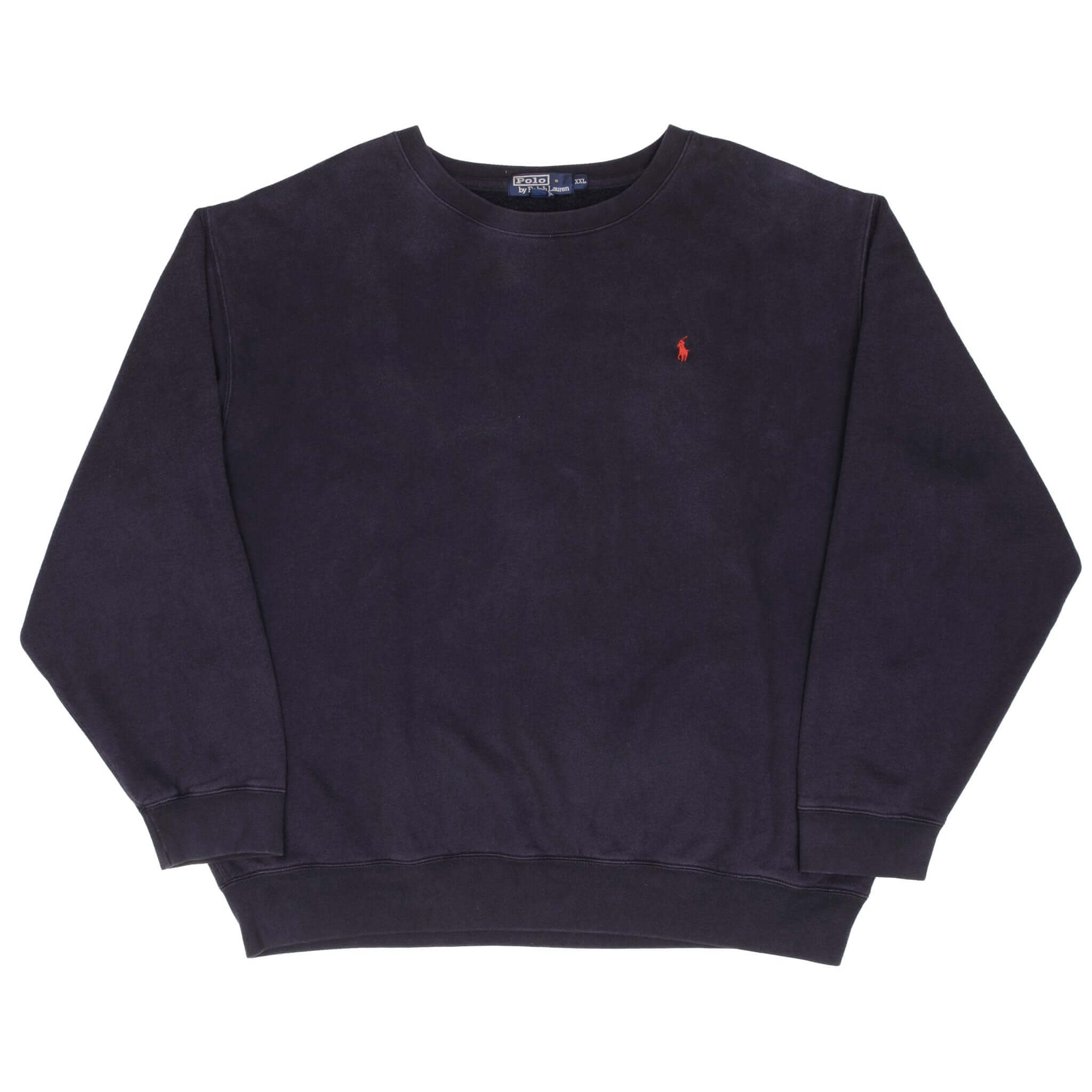 Vintage Ralph Lauren Navy Blue 1990S Classic Crewneck Sweatshirt Size 2XL Made In USA