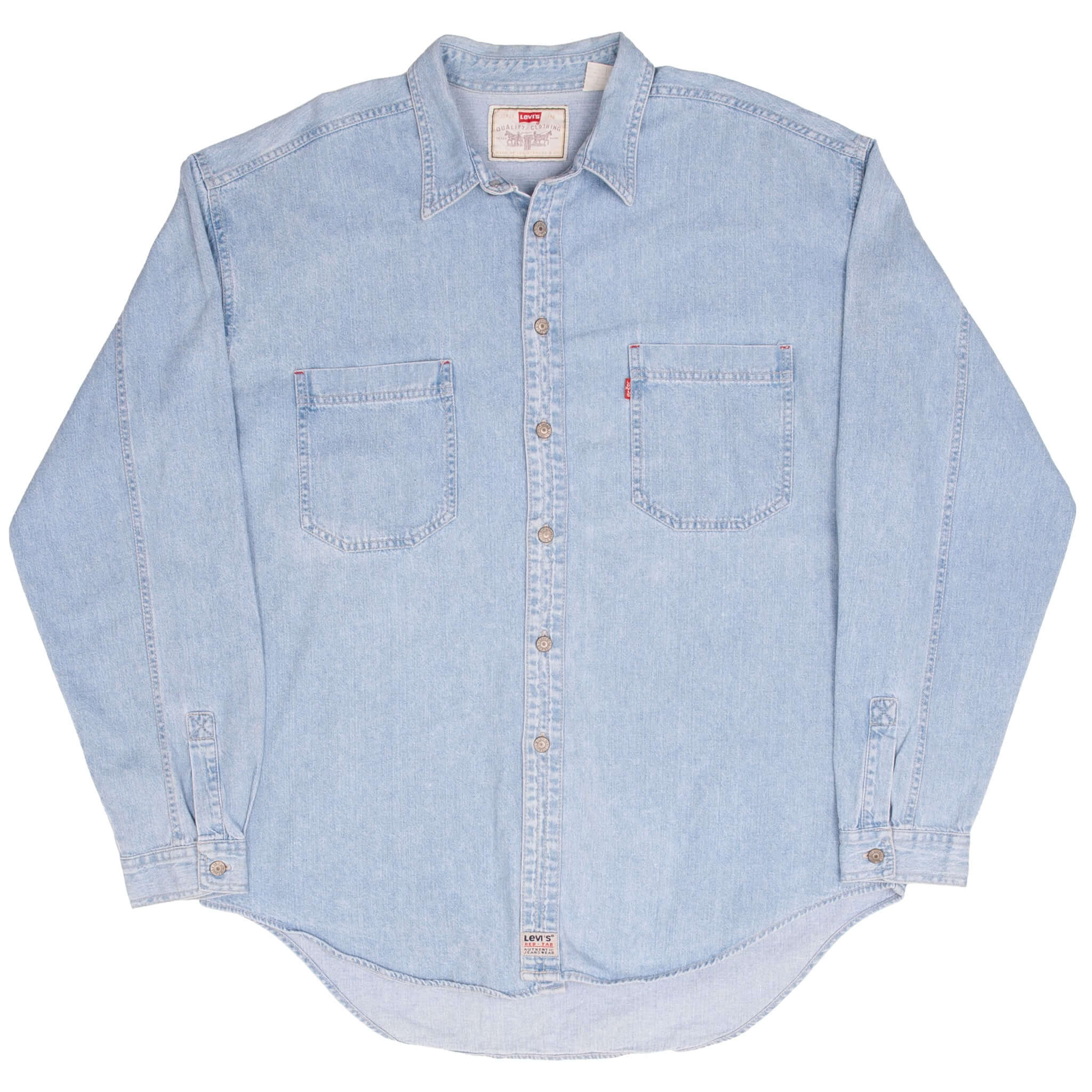 Vintage Levis Red Tab Denim Blue Pocket Shirt 1990S Size XL