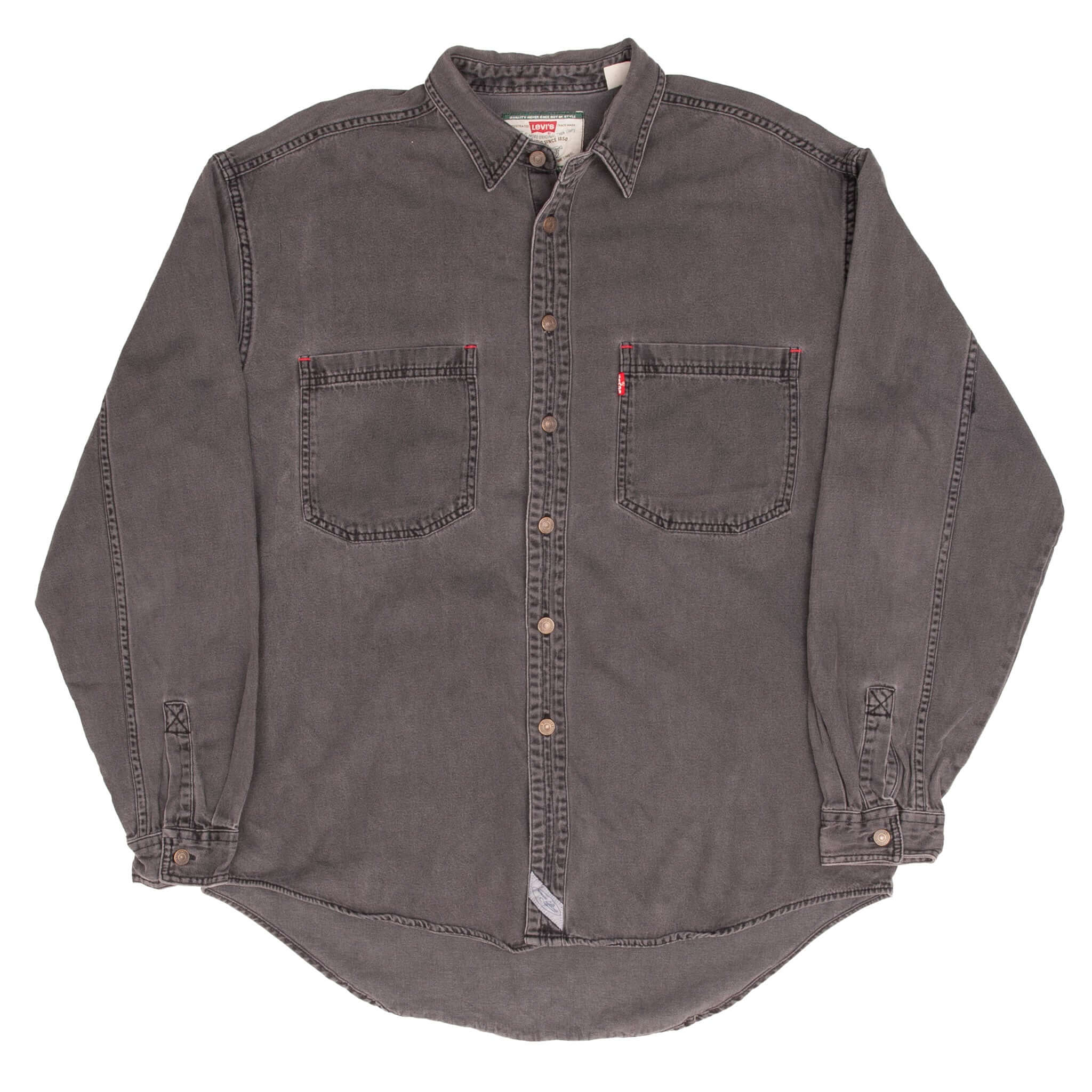 Vintage Levis Denim Black Pocket Shirt 1990S Size Large