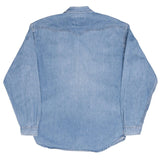 Vintage Levis Denim Blue Western Pocket Shirt Pearl Buttons 1990S Size Medium