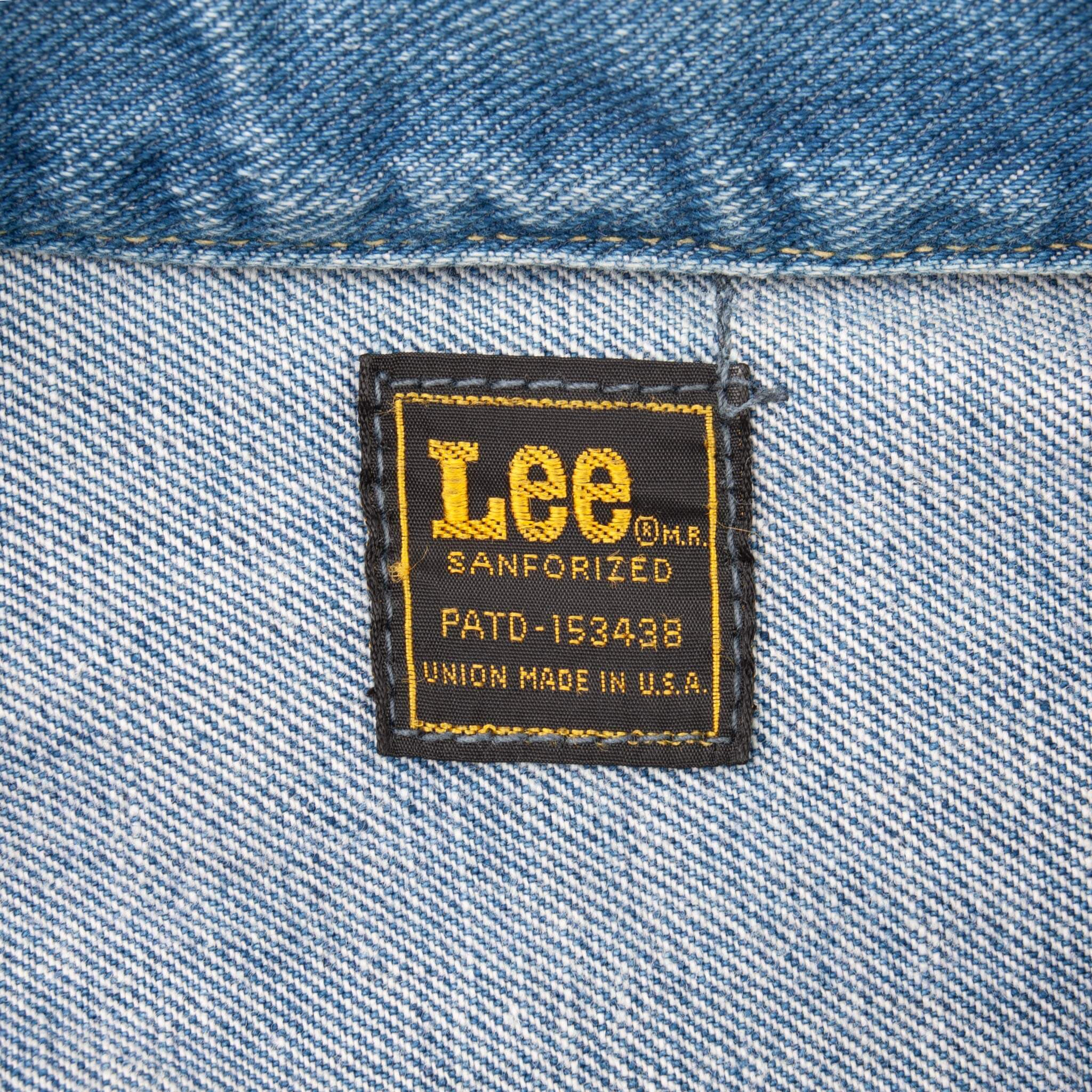 Vintage Lee Pat-153438 2 Pockets Sanforized Denim Jacket 1960S Size 46 Made In Usa