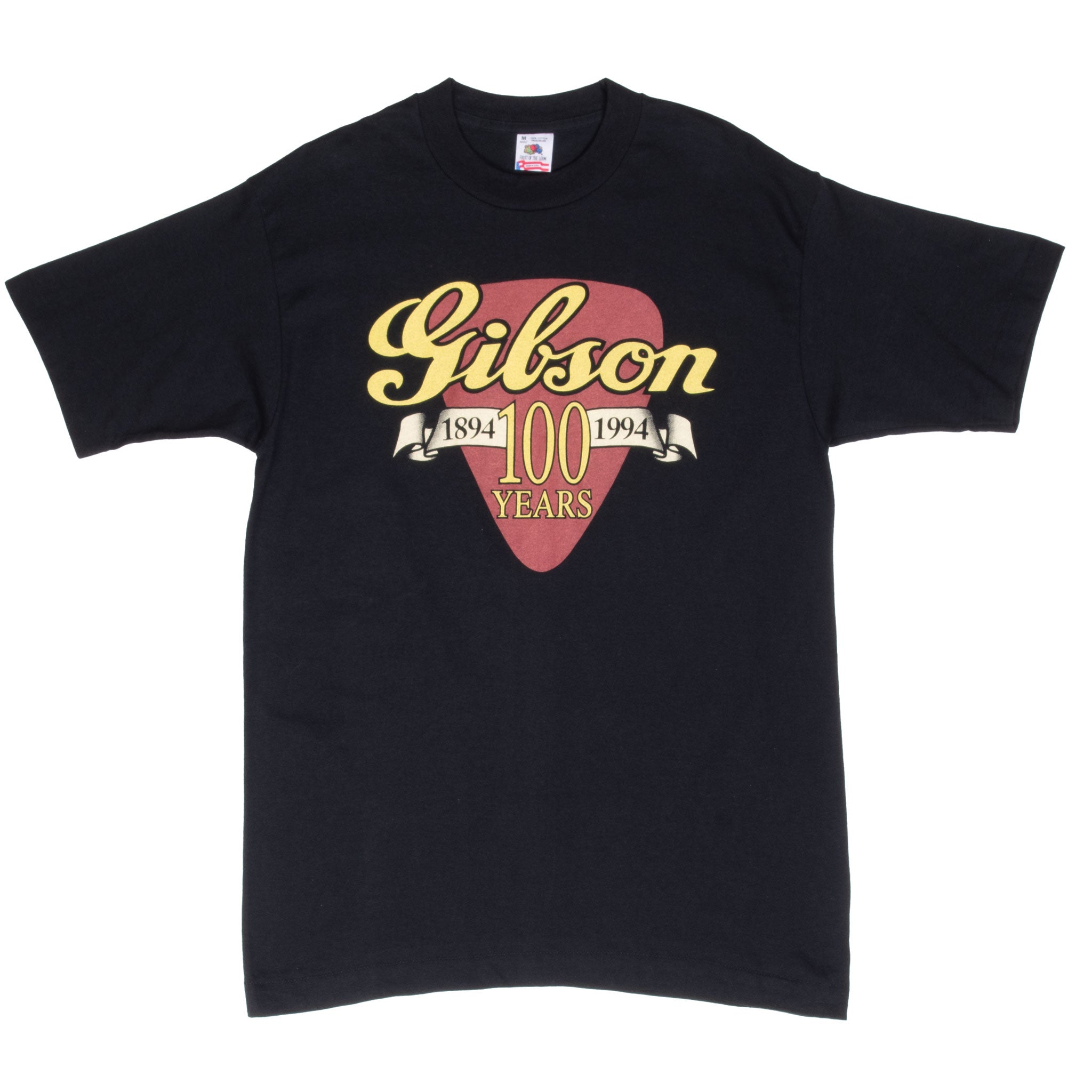 Vintage Gibson Guitars 100 Years Anniversary Tee Shirt 1994 Size Medium Made In Usa With Single Stitch Sleeves