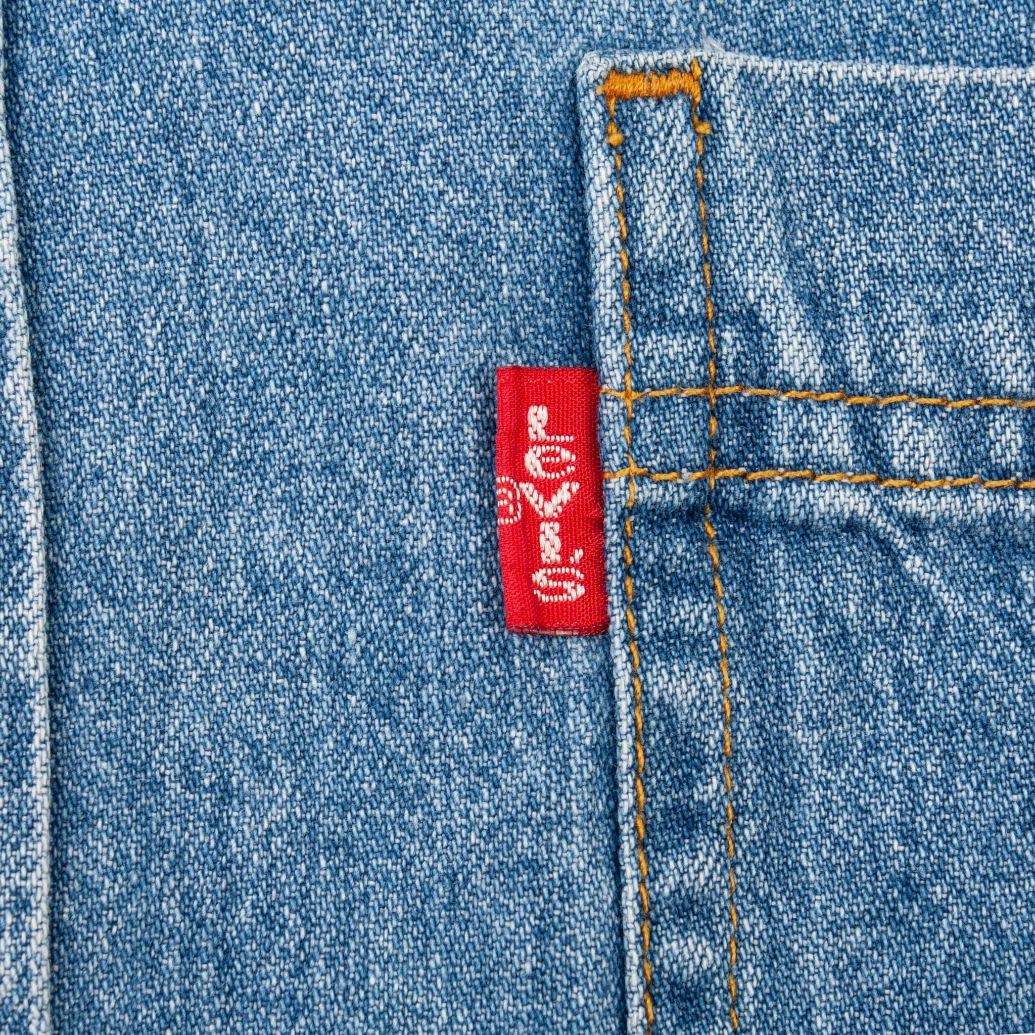 Vintage Levis Denim Blue Pocket Shirt 1990S Size Medium