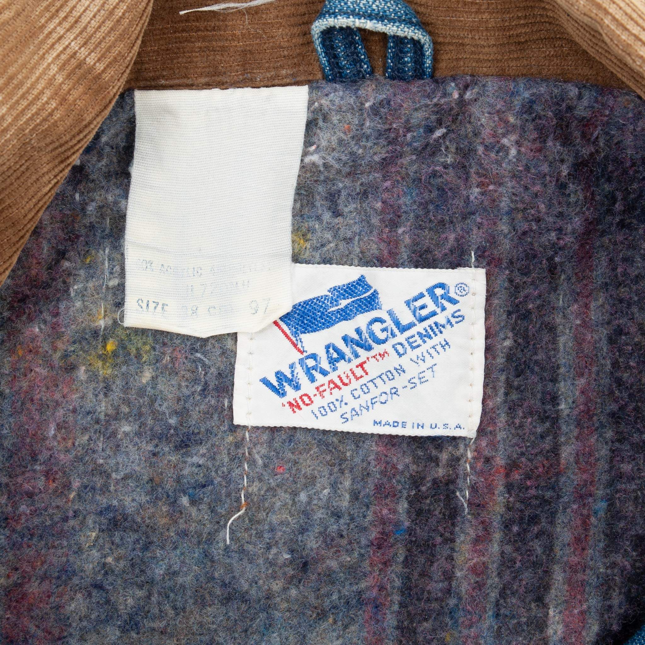 Vintage Wrangler Blanket Lined No Fault Denim Jacket 1970S Size 38 Made In Usa