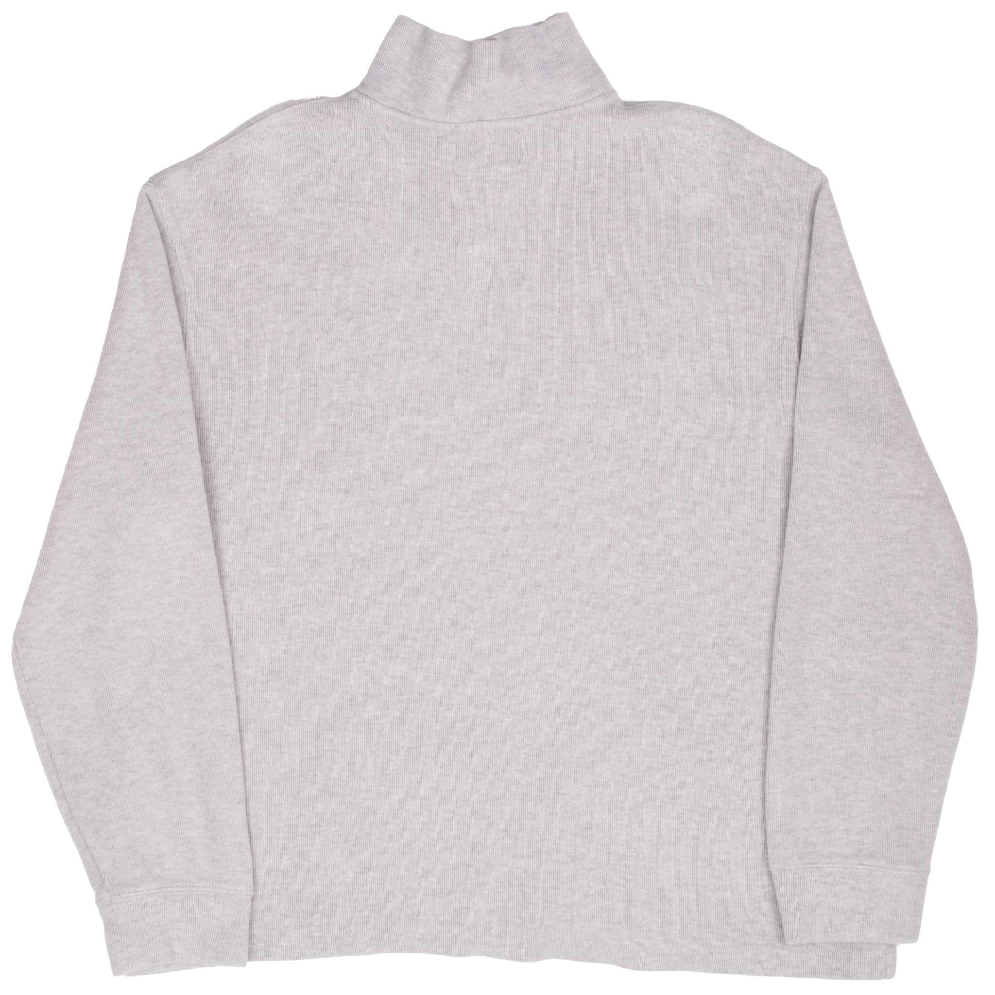 Vintage Polo Ralph Lauren Light Grey Quarter 1/4 Zip Sweater 1990S Size XL