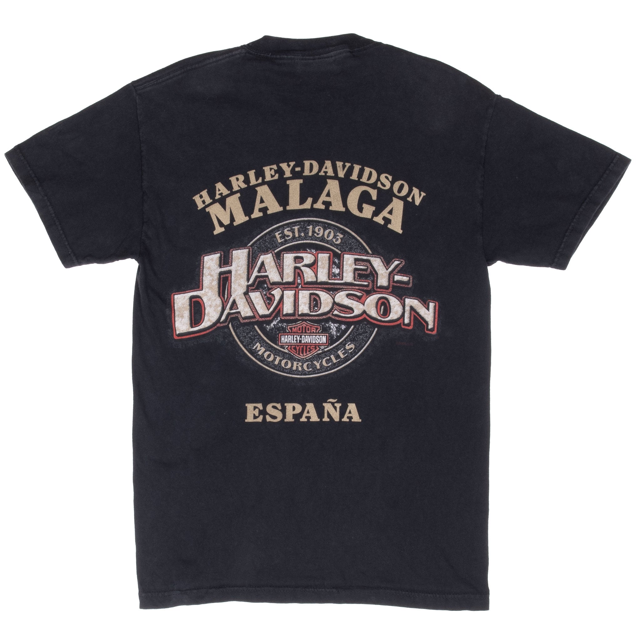 Vintage Harley Davidson Malaga Spain Tee Shirt 2007 Size Small Made In Usa